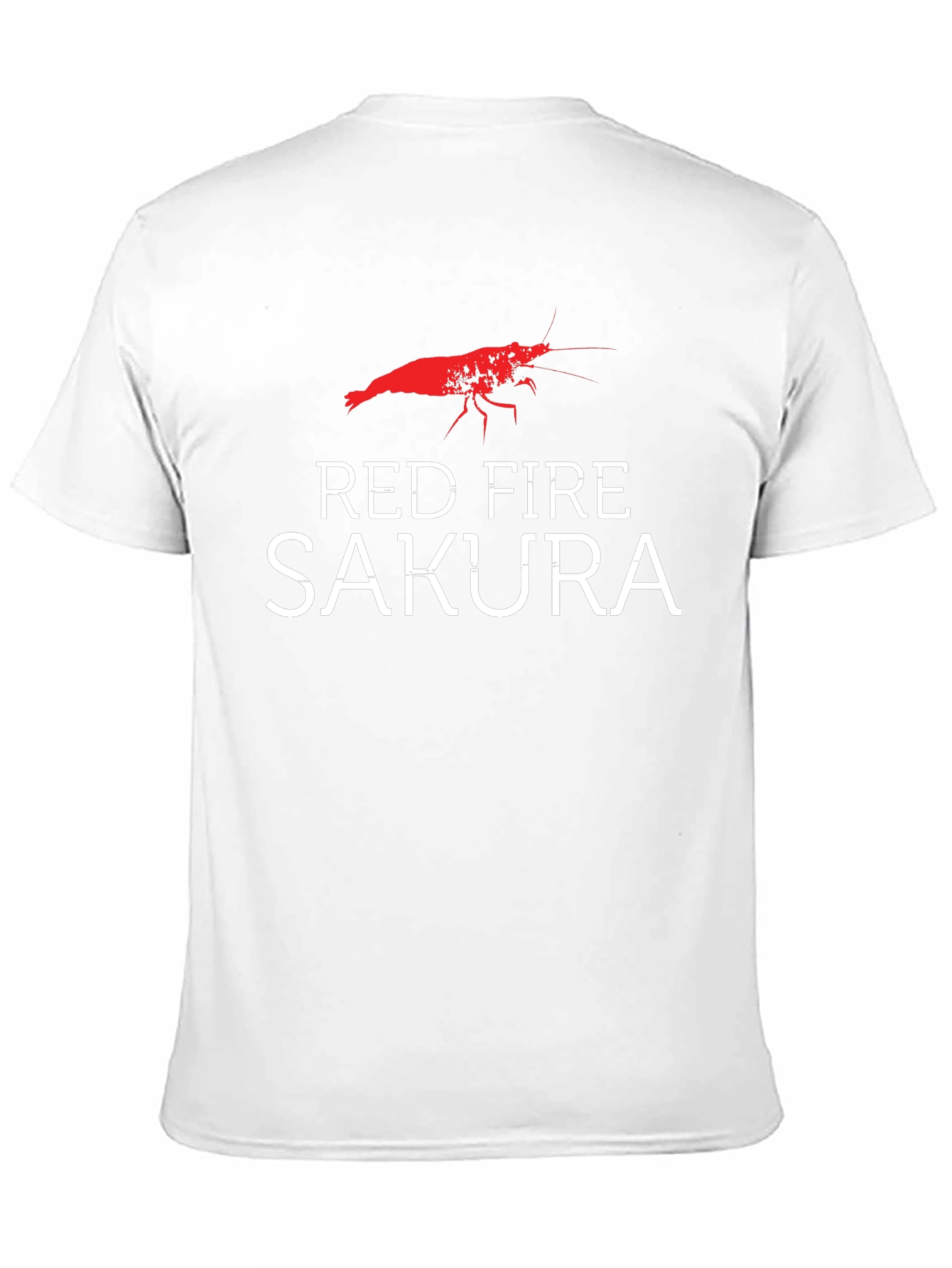 Black Red Fire Sakura Shrimp Graphic T-Shirt view 11
