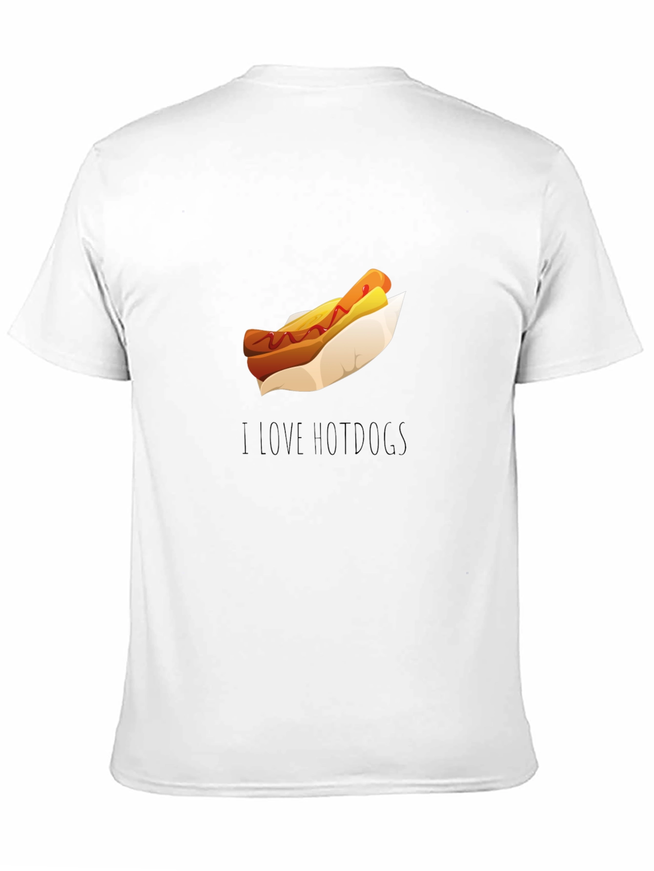 Black I Love Hot Dogs T-Shirt - Casual Black Tee view 11
