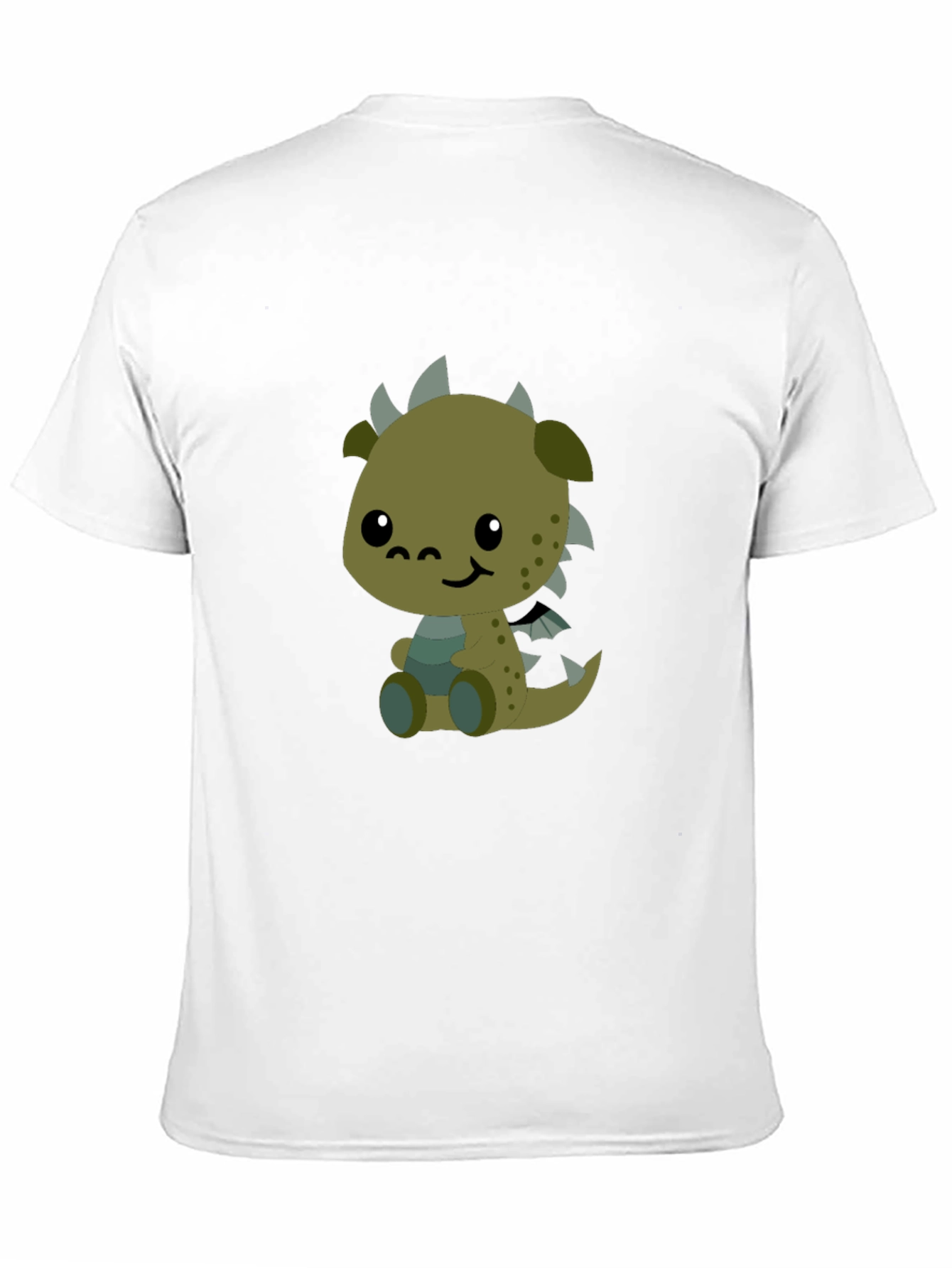Black Cute Cartoon Dragon Graphic Black T-Shirt view 11