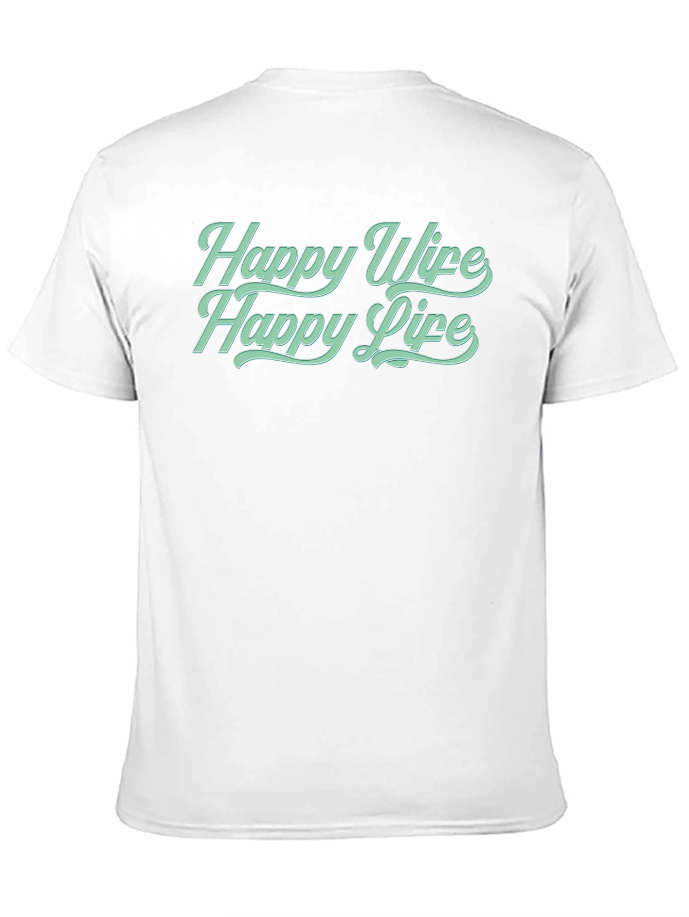 Black Happy Wife Happy Life Crew Neck T-Shirt - Black view 11