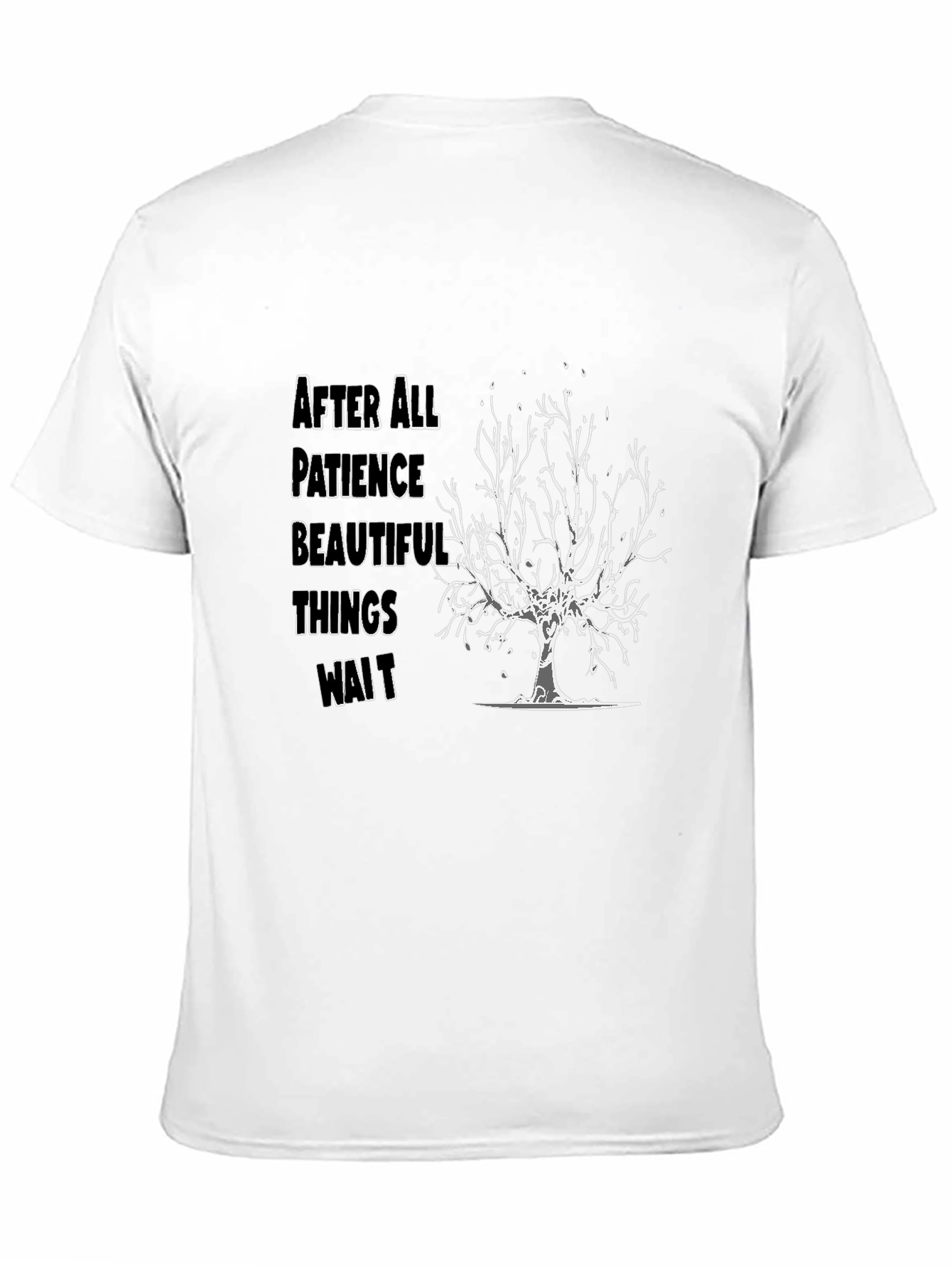 Black Patience Tree Graphic T-Shirt - Black view 11