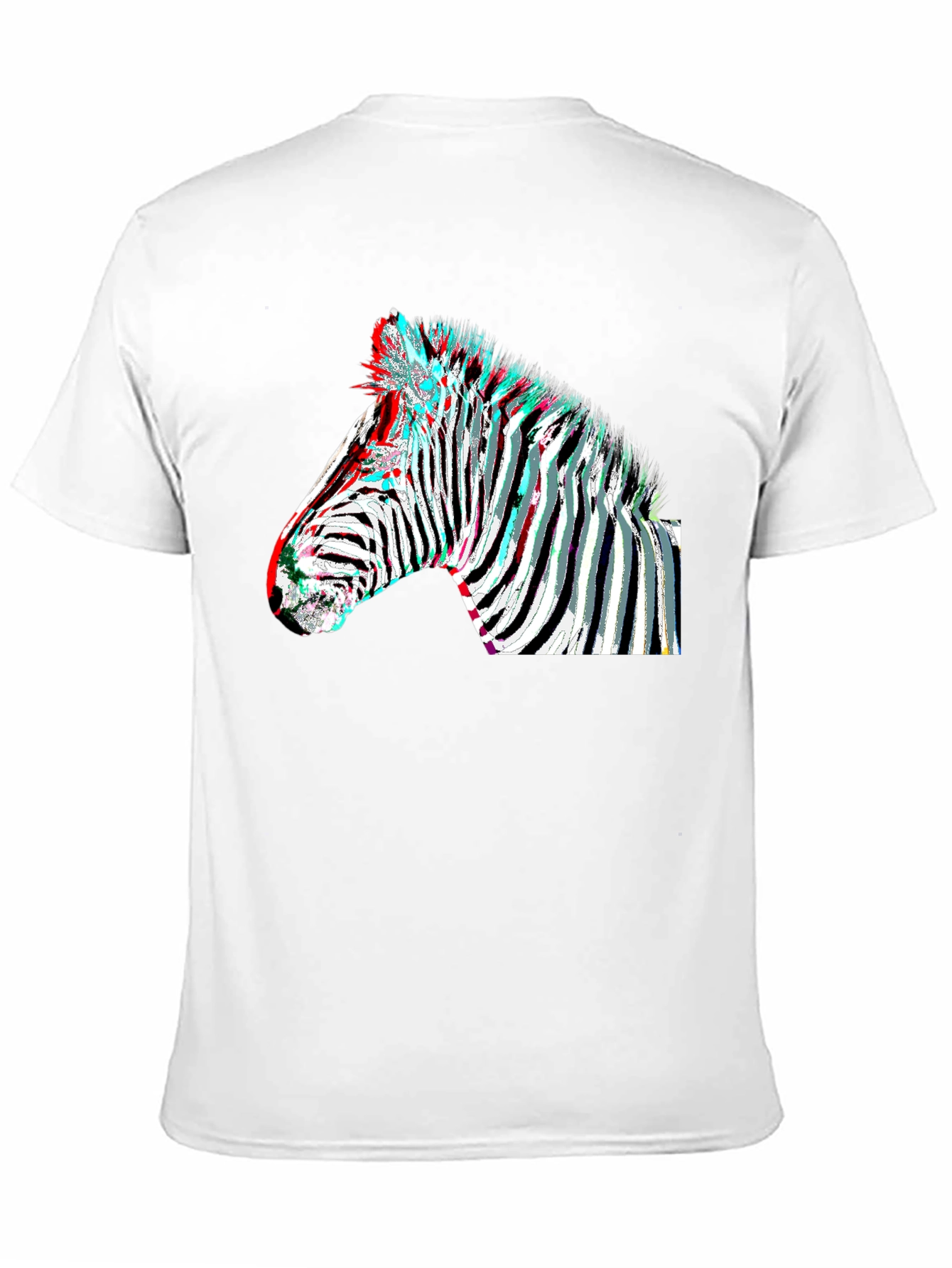 Black Zebra Glitch Graphic Tee - Modern Animal Print view 11