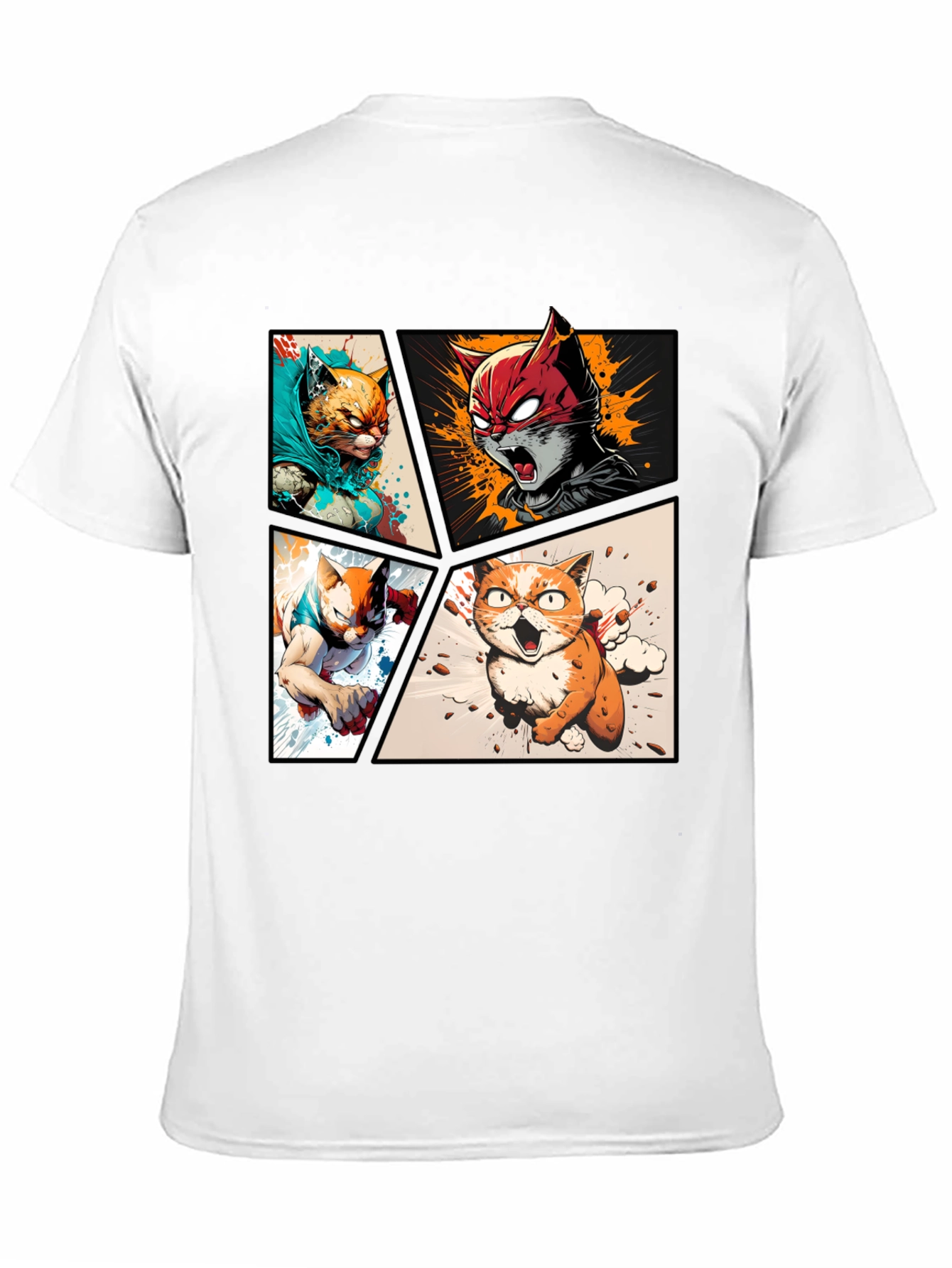 Black Hero Cat Comic T-Shirt - Stylish & Unique view 11