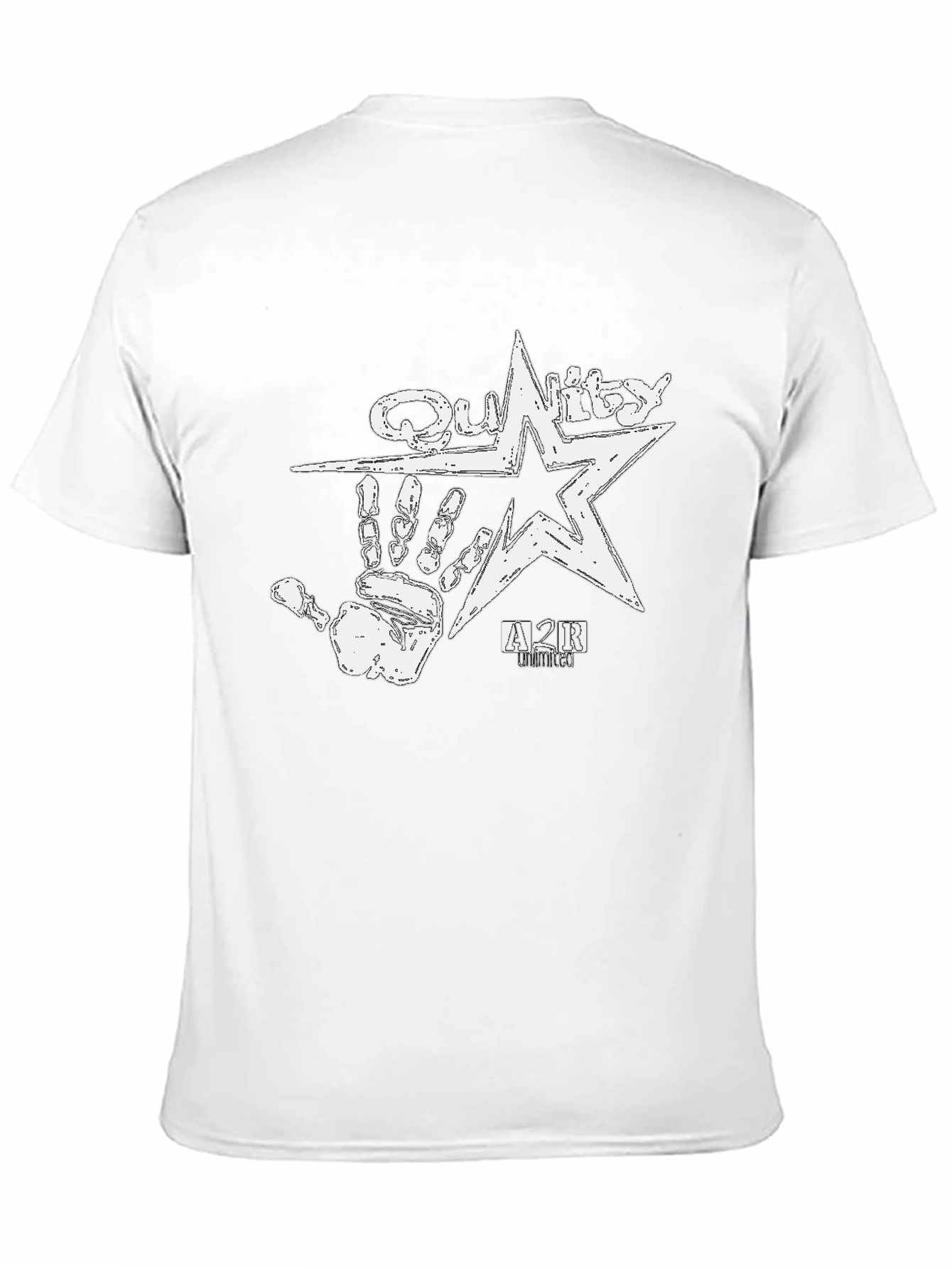 Black Quality A2R Hand Star Graphic Black T-Shirt view 11