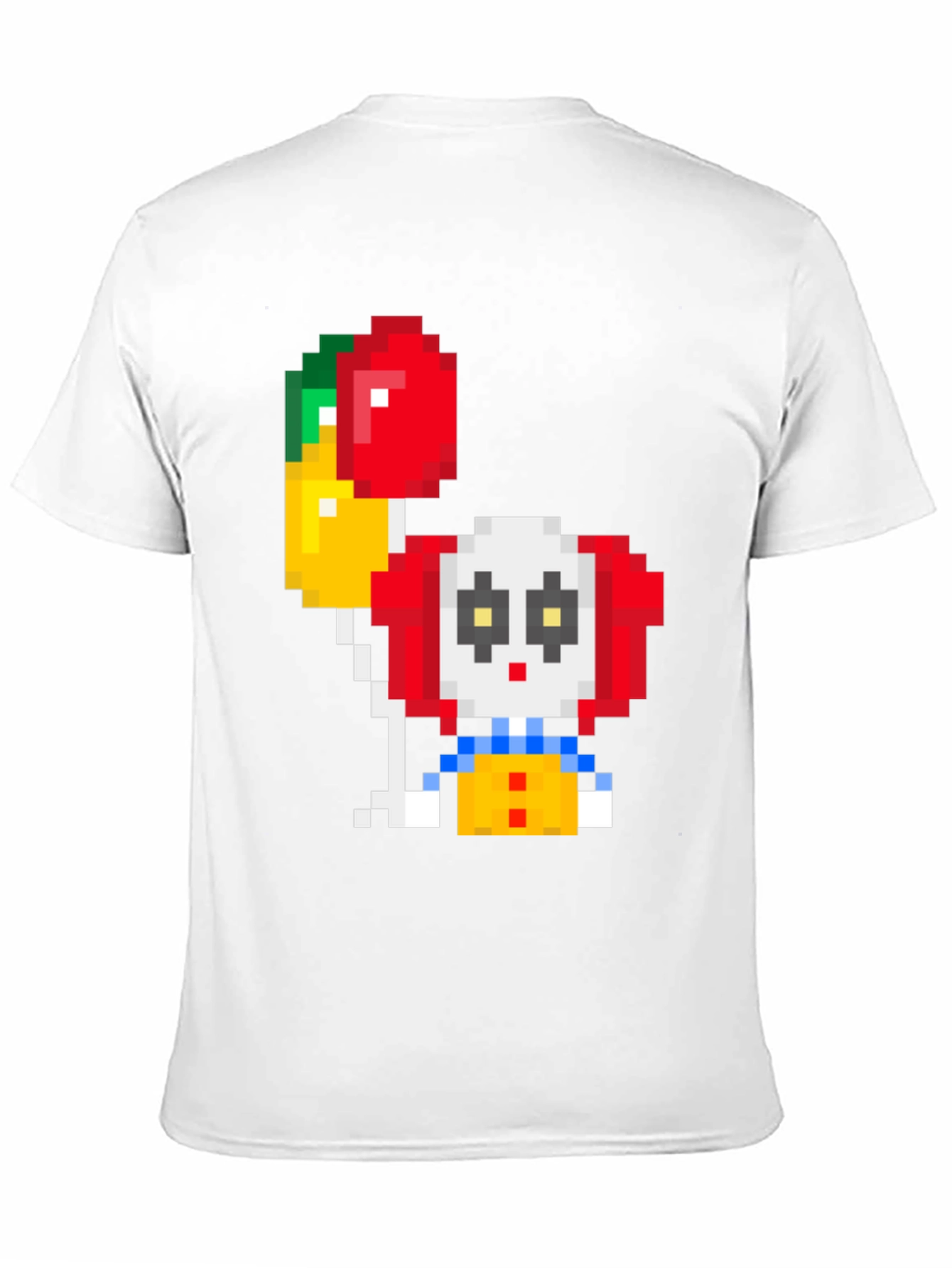 Black Pixel Art Clown T-Shirt: Retro Gaming Style view 11
