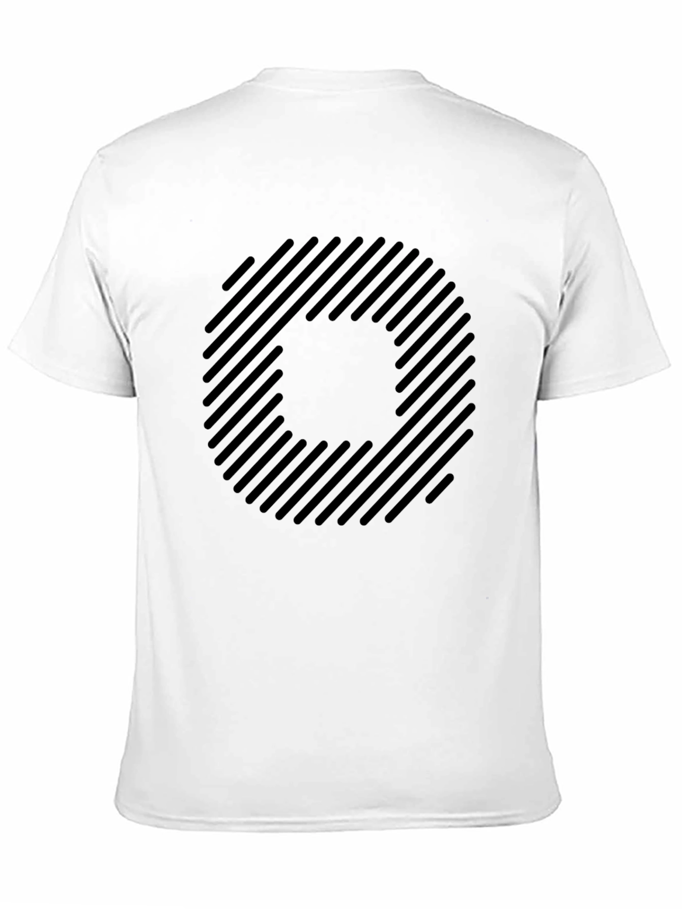 Black Striped Circle Graphic Black T-Shirt view 11
