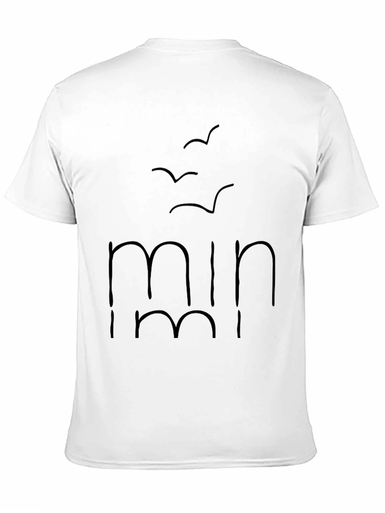Black Minimalist Black T-Shirt with Bird Graphic Design view 11