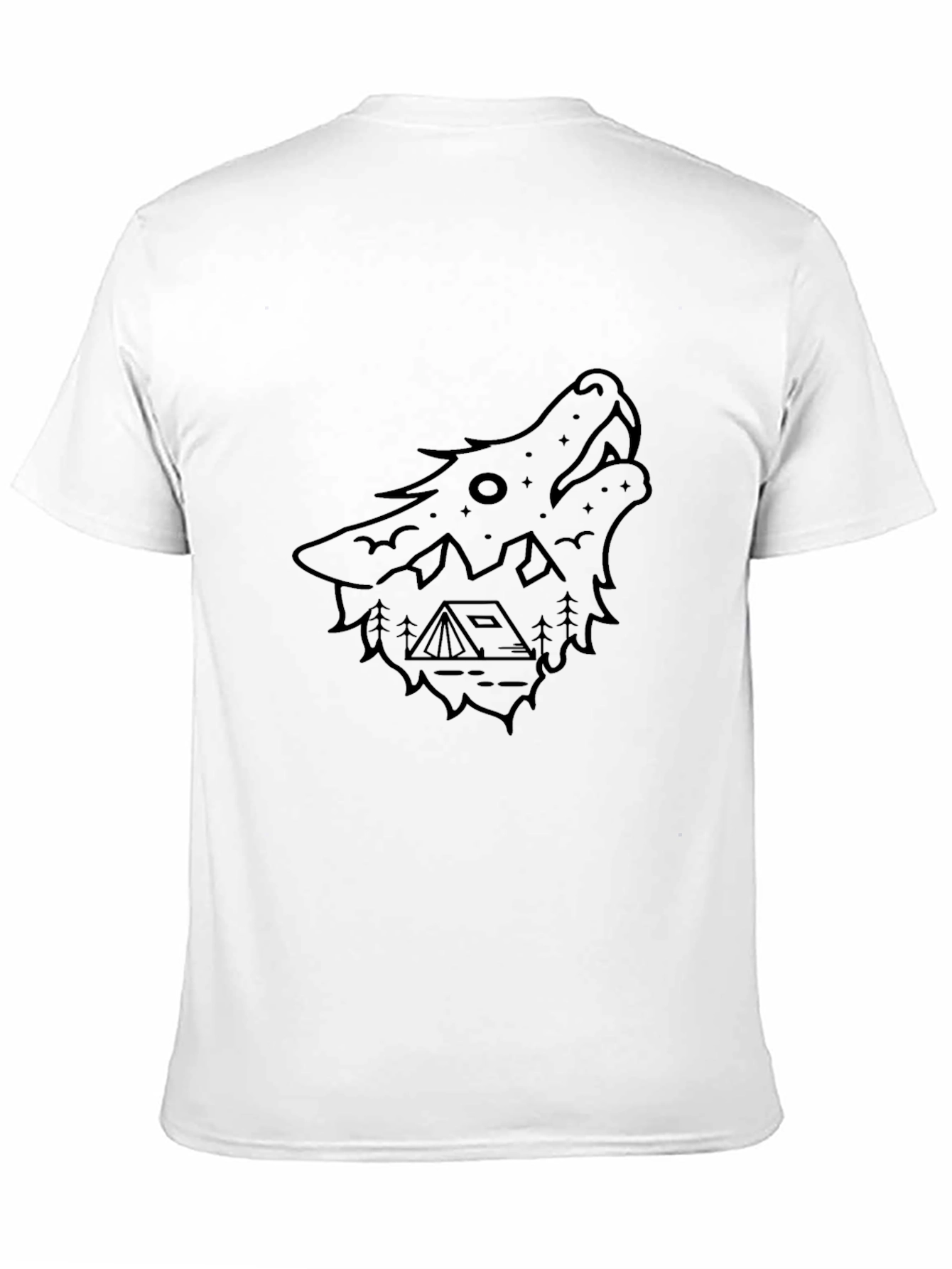Black Black Wolf Graphic Tee - Camping Theme view 11