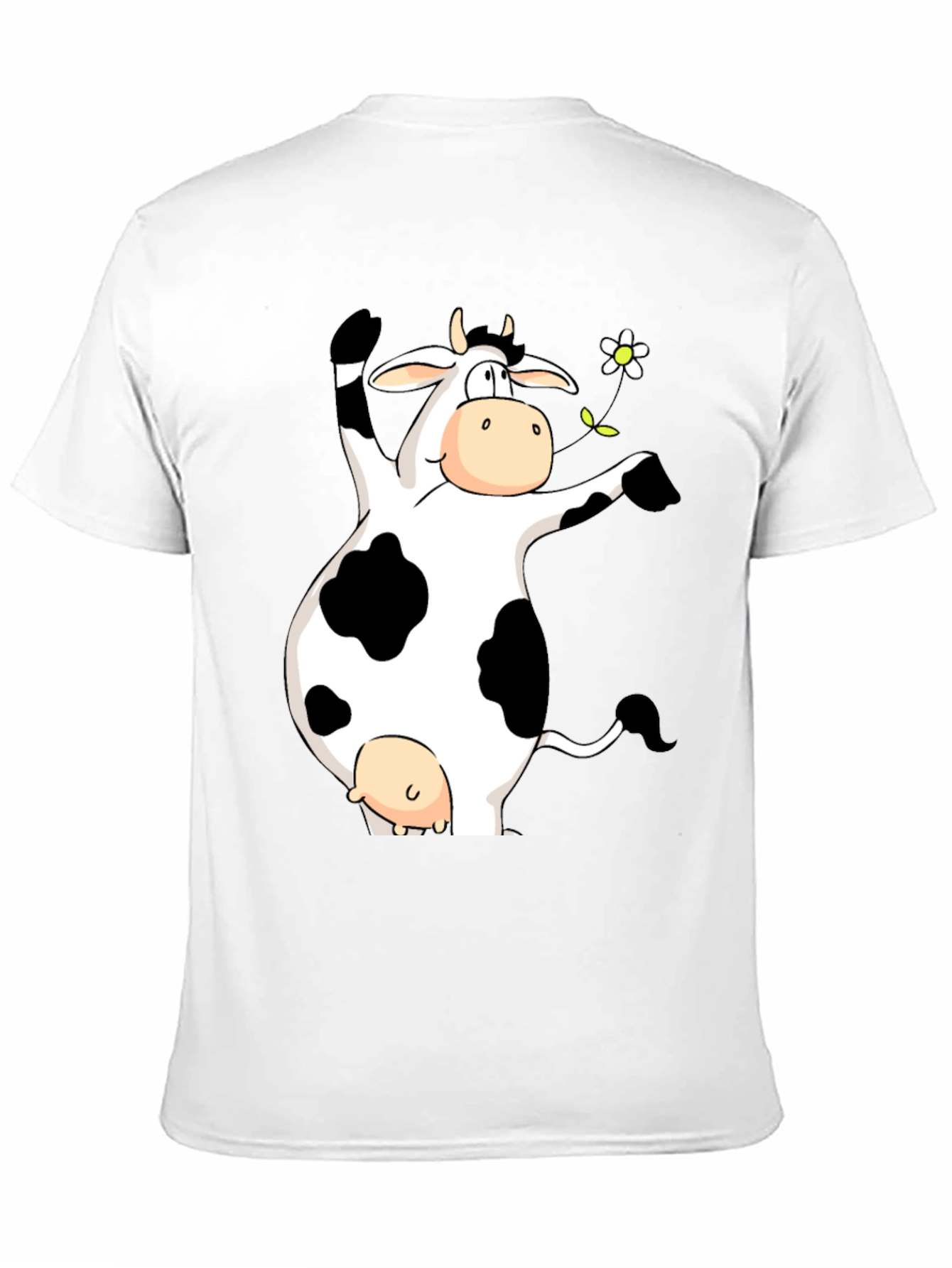 Black Funny Cow Graphic Print Black T-Shirt view 11