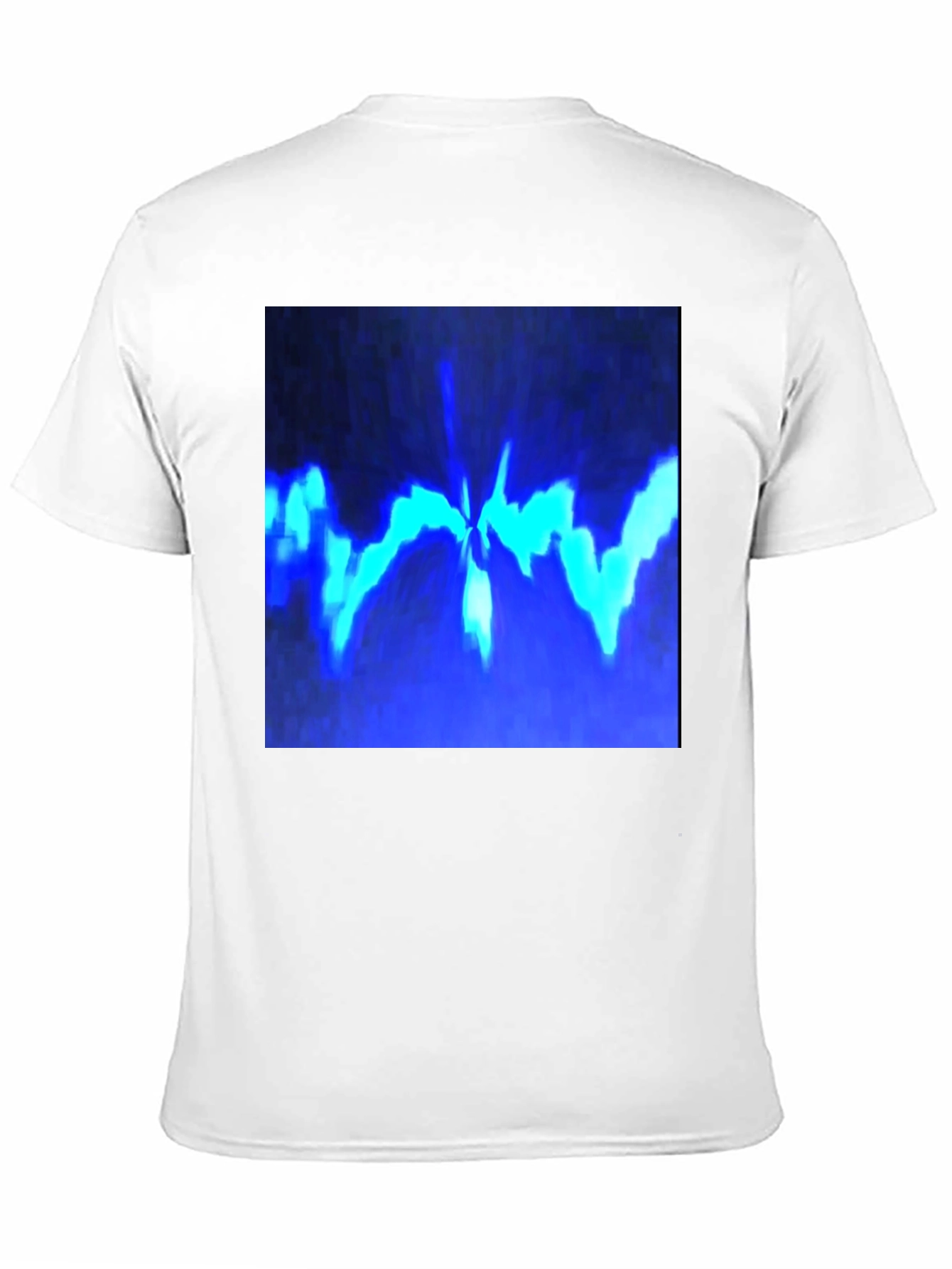 Black Abstract Blue Graphic Print Black T-Shirt view 11