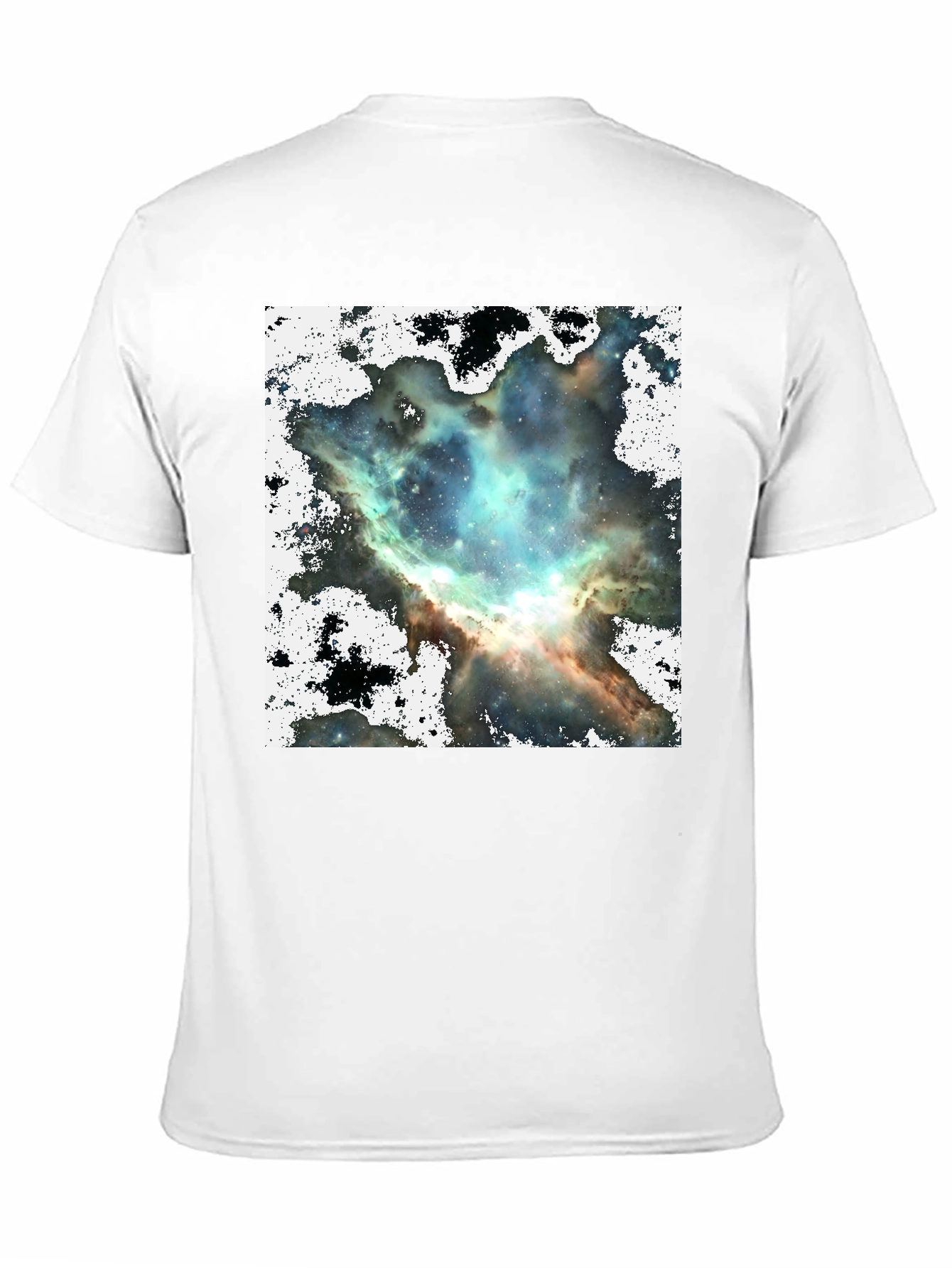 Black Nebula Print Black Crewneck T-Shirt view 11