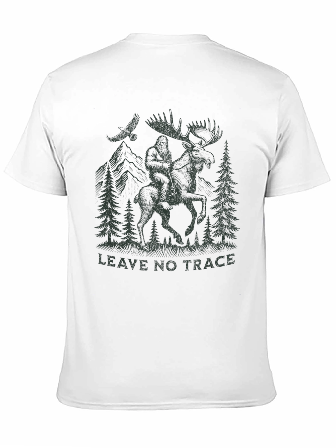Black Leave No Trace Bigfoot Moose Graphic Tee view 11