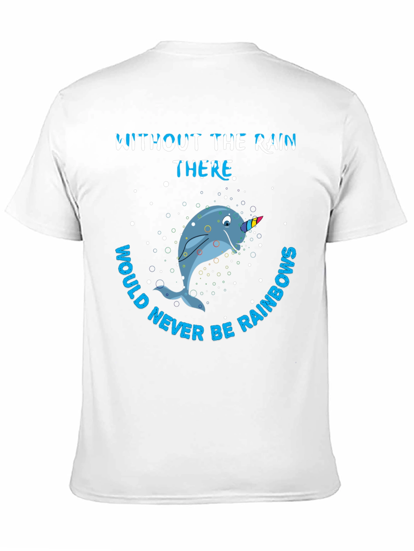 Black Narwhal Rainbows Graphic T-Shirt view 11