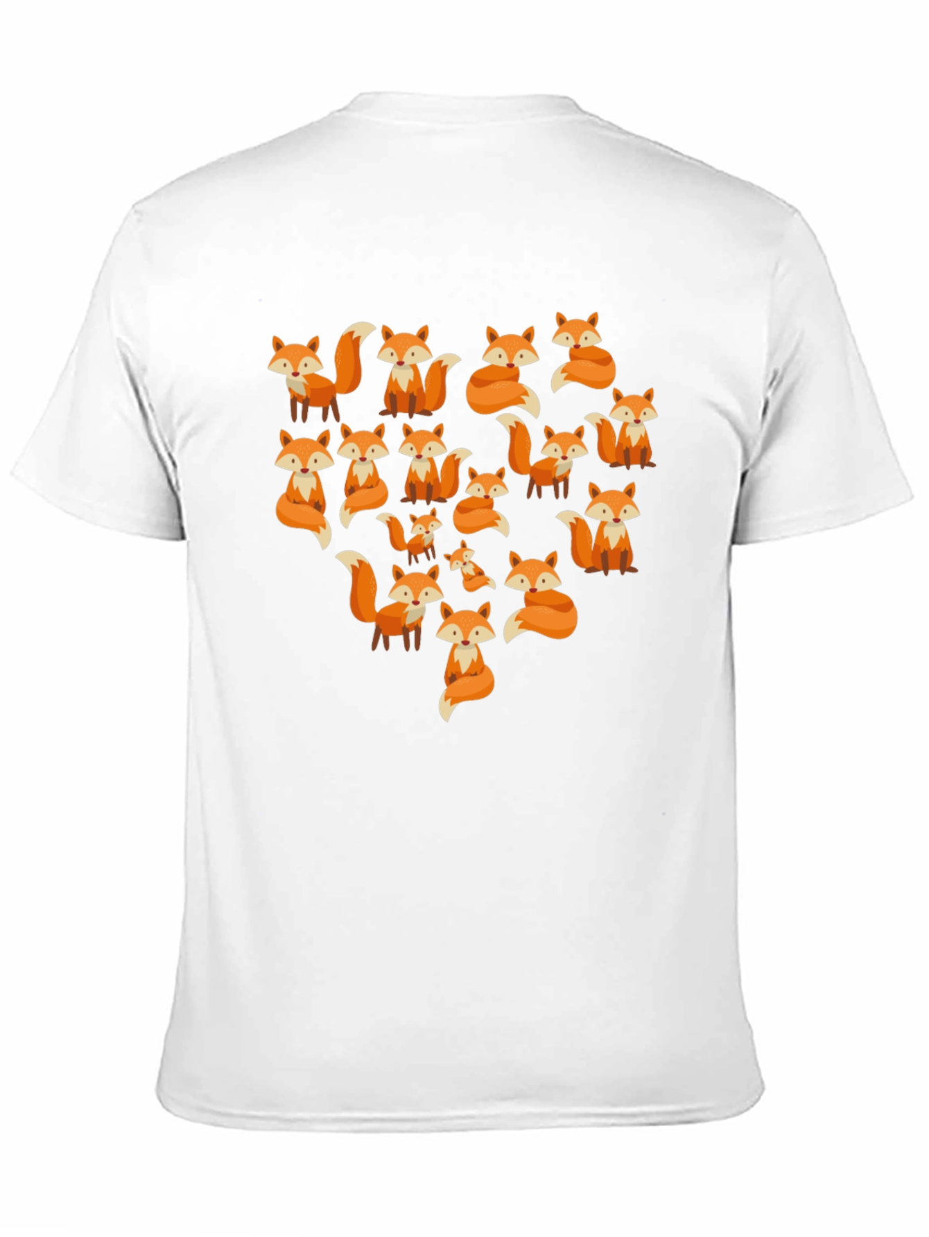 Black Fox Pattern Crew Neck T-Shirt view 11