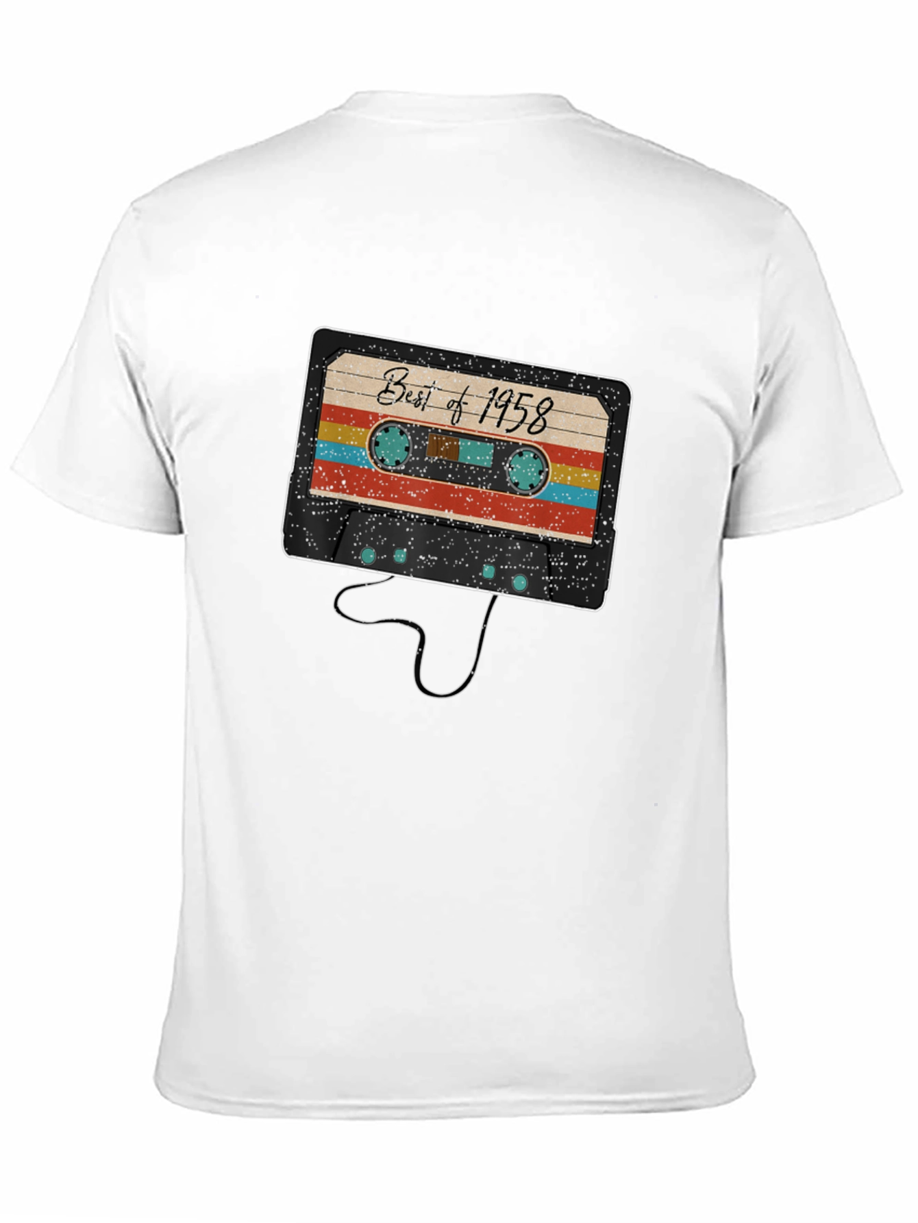 Black Retro Best of 1958 Cassette Tape Graphic T-Shirt view 11