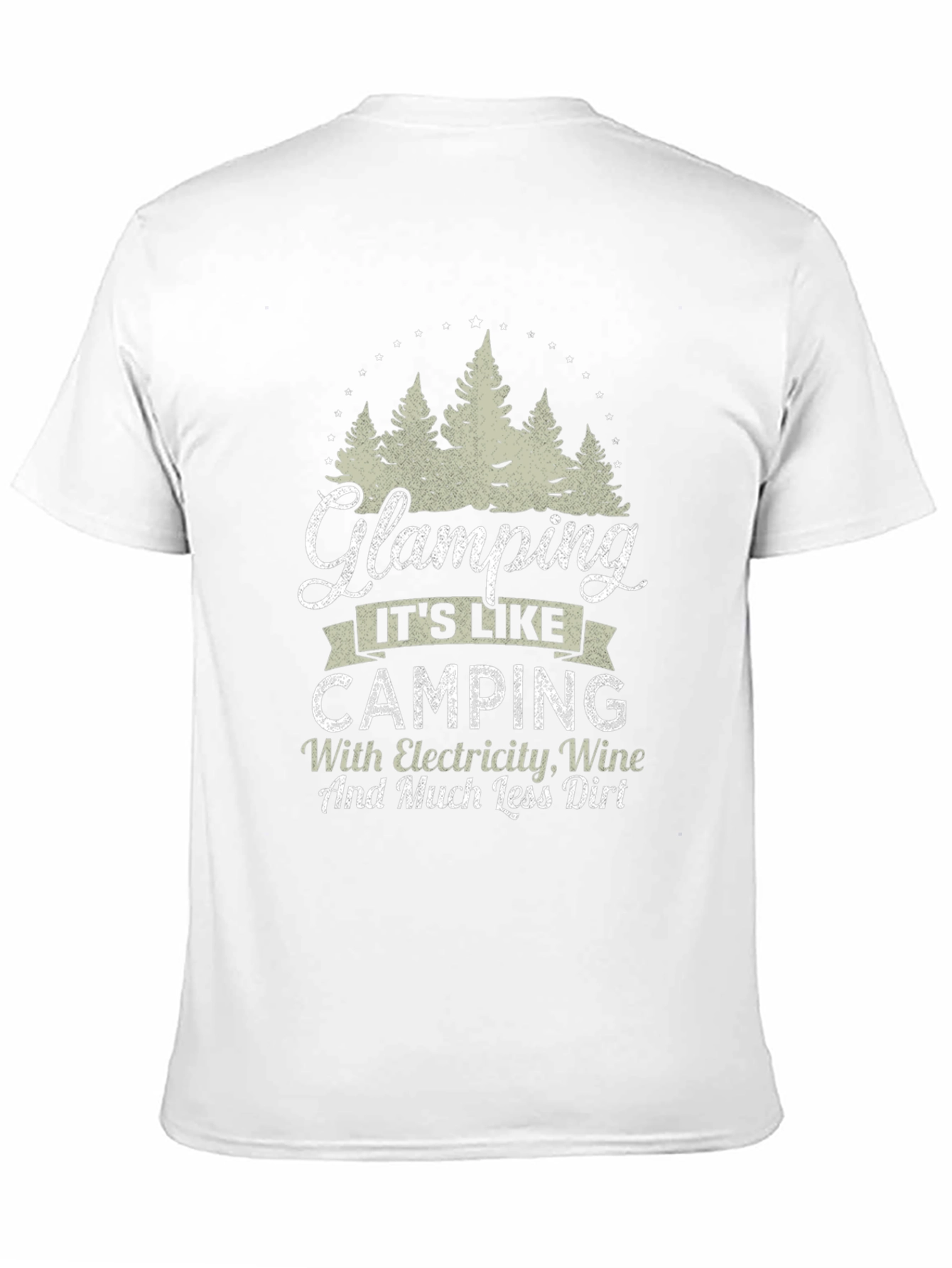 Black Glamping Camping Electricity Wine T-Shirt view 11