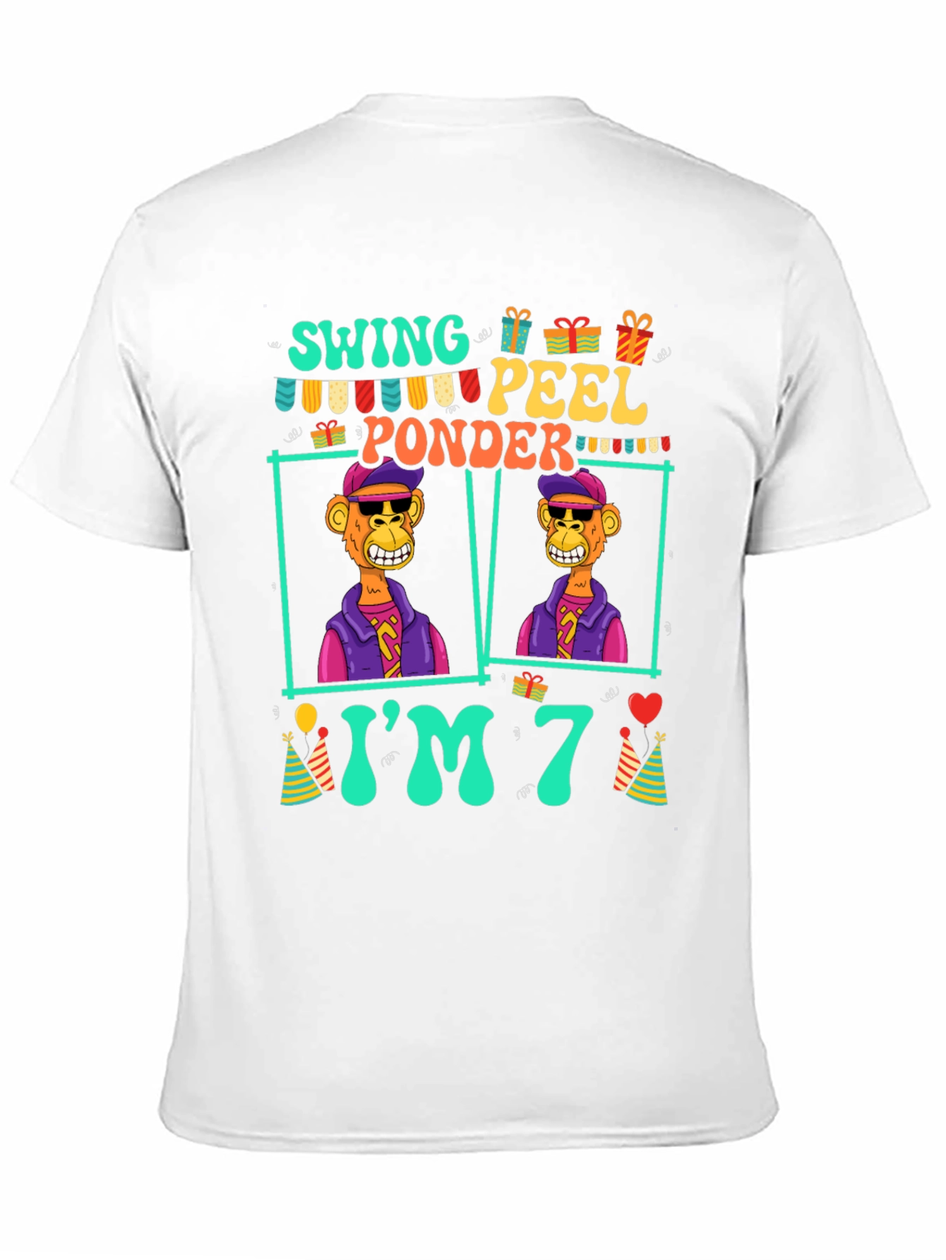 Funny 7th Birthday Ape T-Shirt - 11