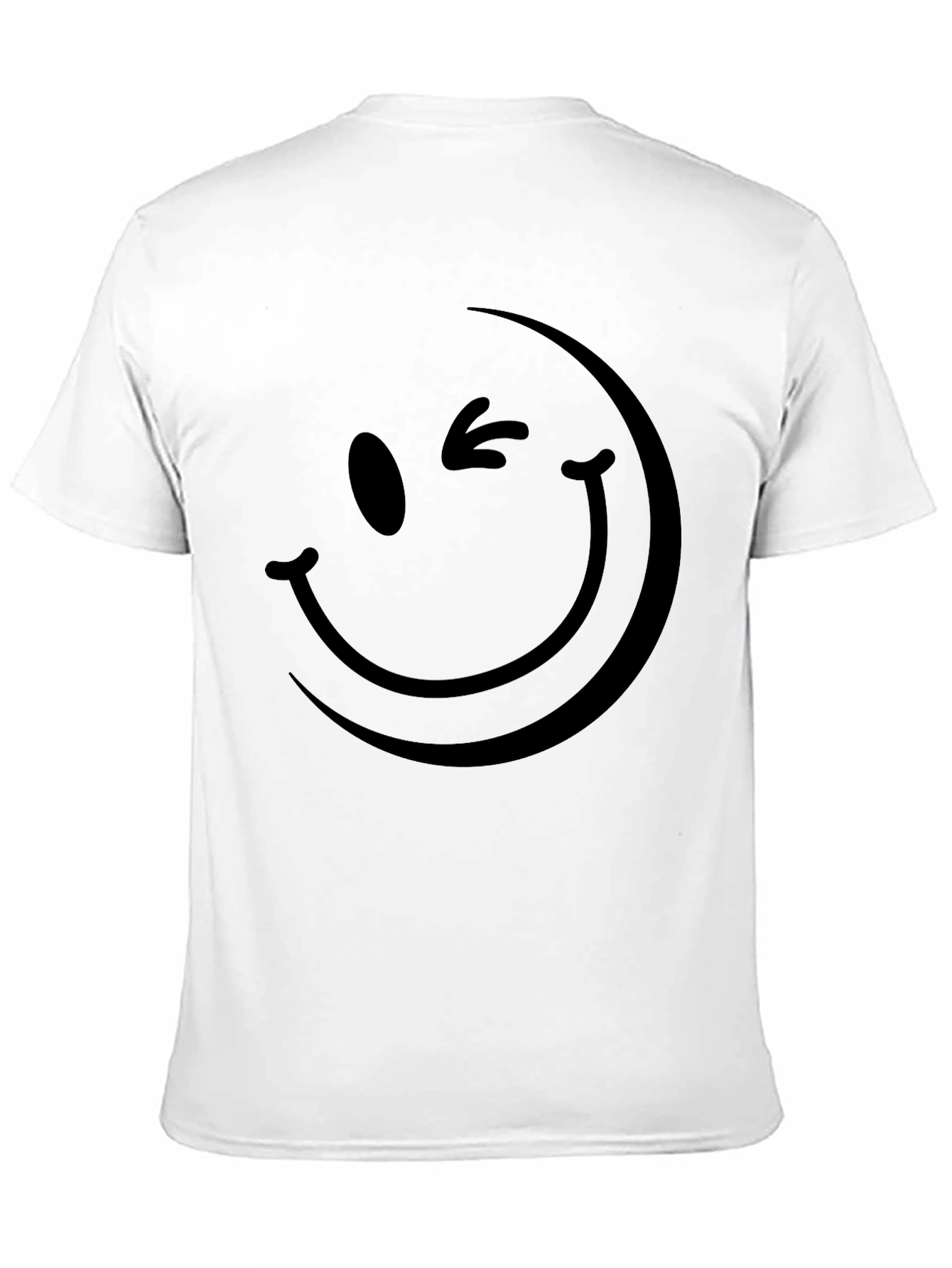 Black Winking Smiley Face Black T-Shirt view 11