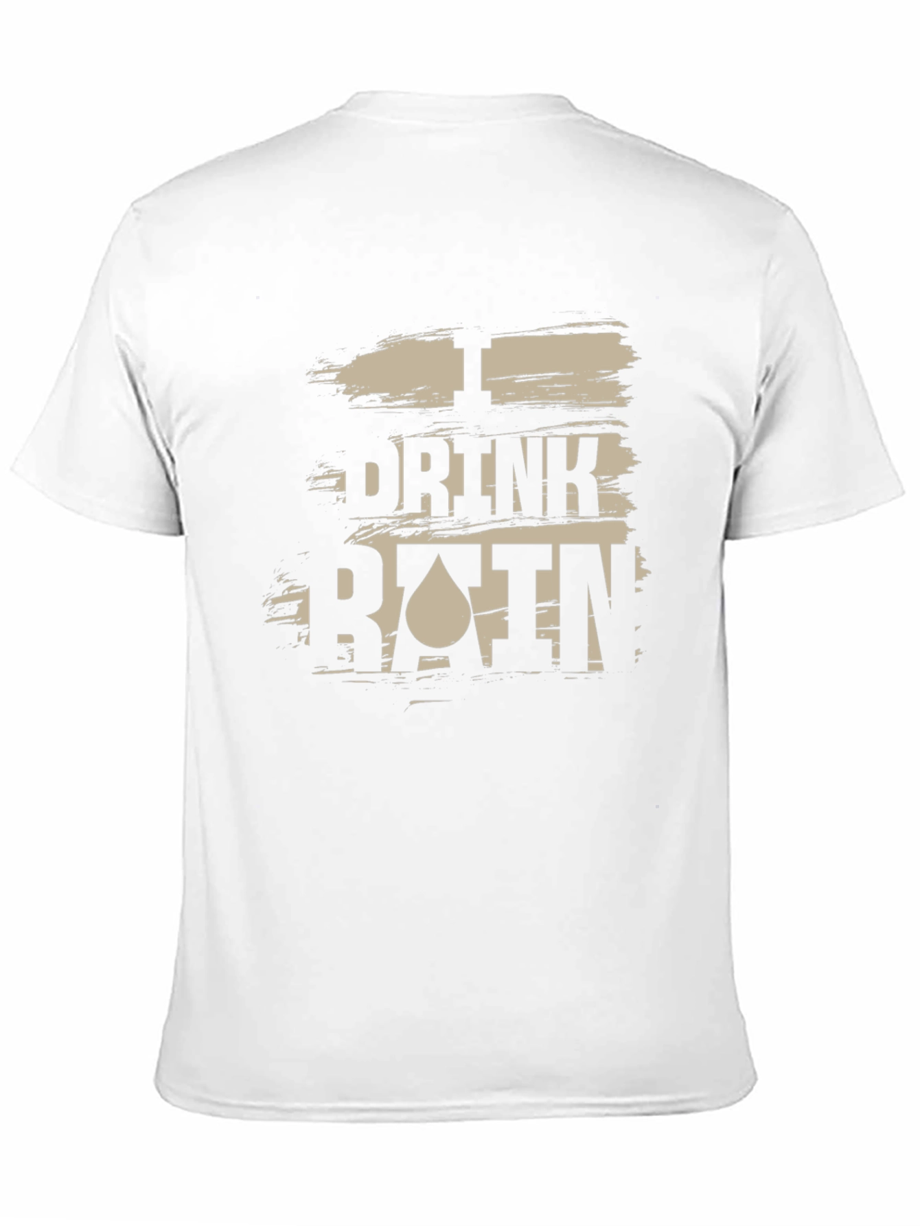 Black I Drink Rain Men's Black Graphic T-Shirt view 11