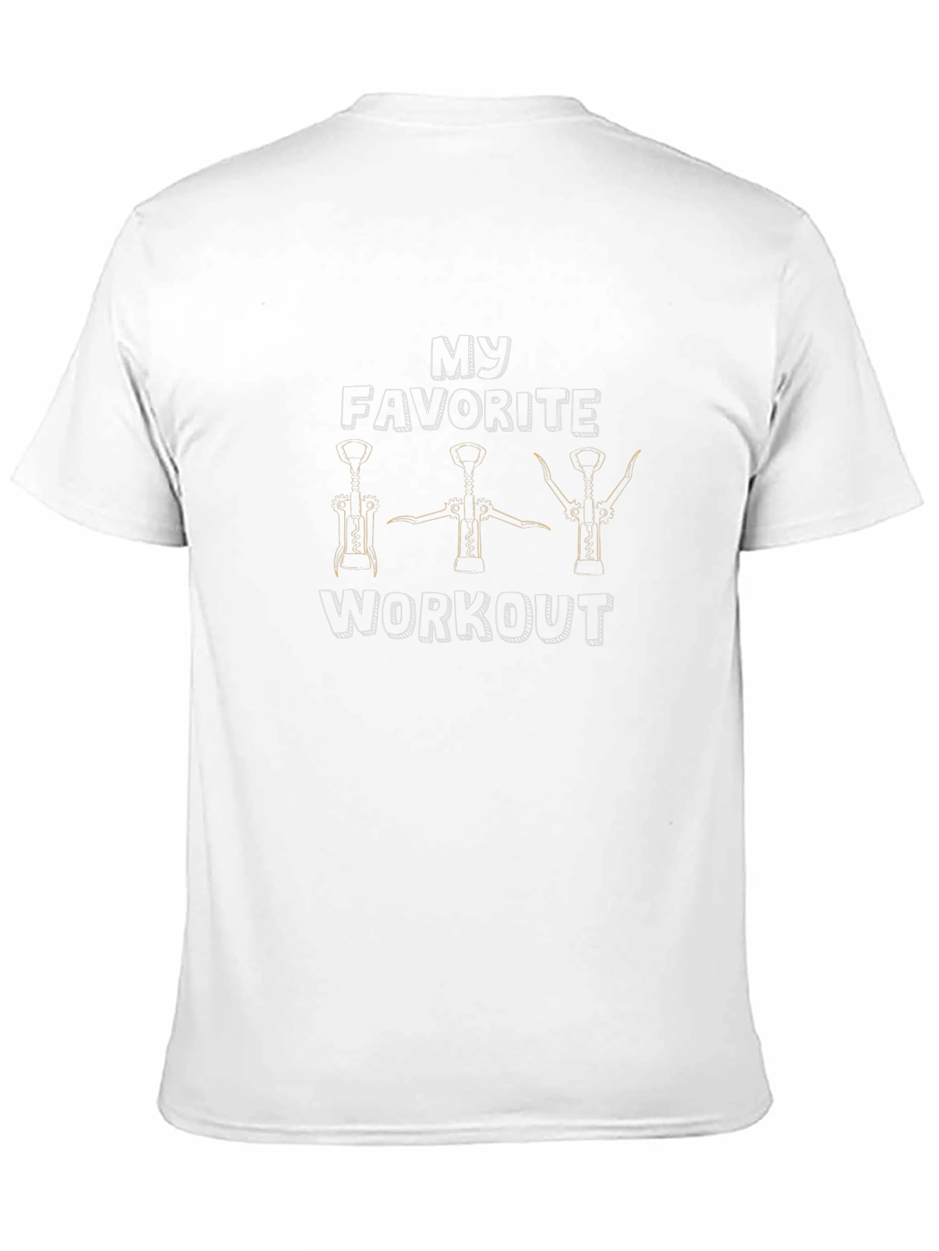 Black My Favorite Workout T-Shirt - Wine Corkscrew Gym Tee view 11