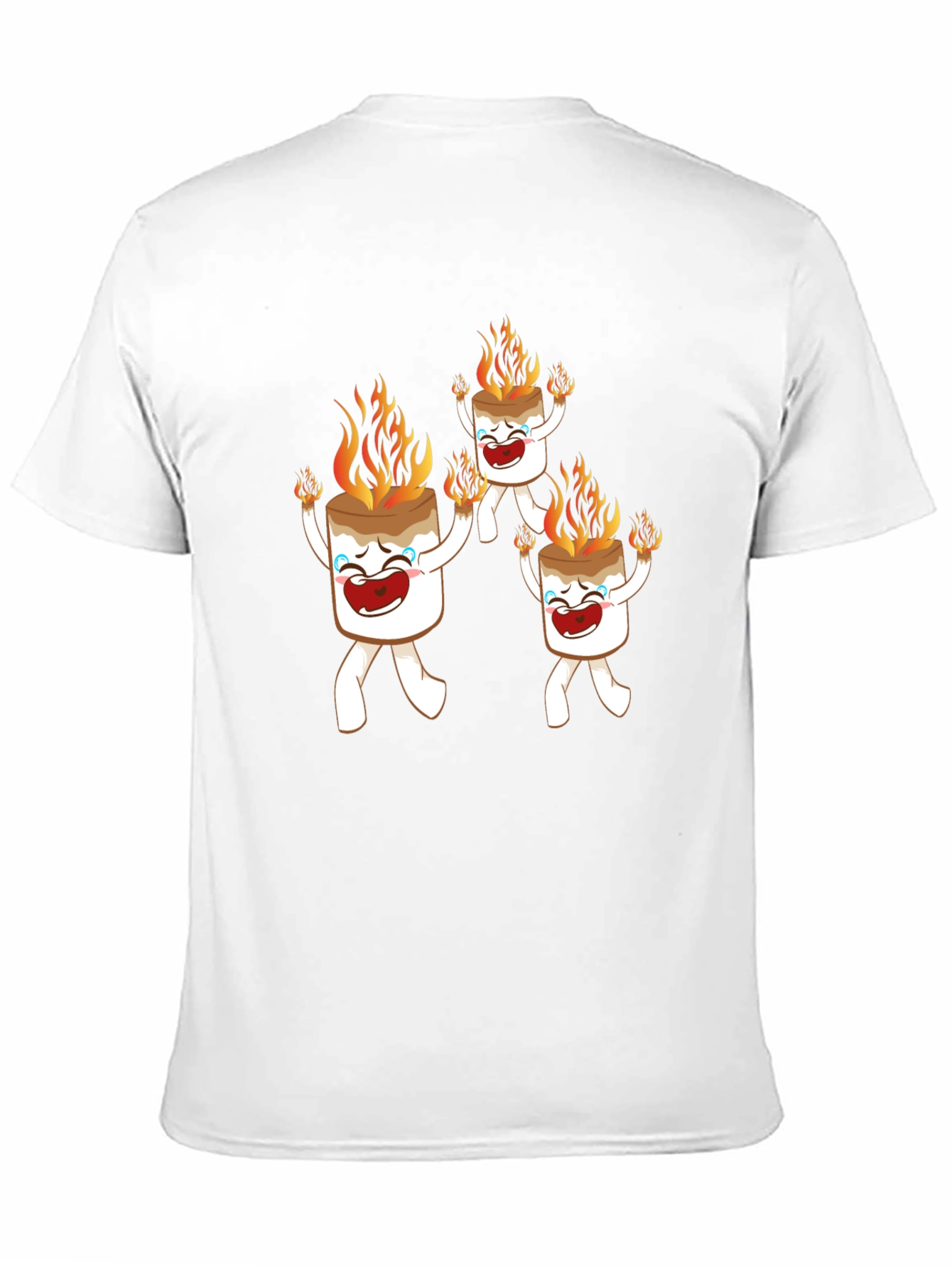 Black Burning Marshmallow Character Graphic Tee view 11
