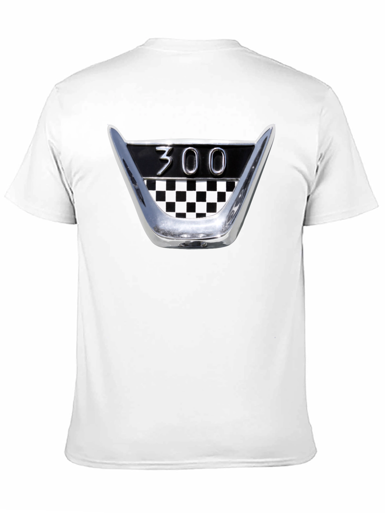 Black Retro 300 Checkerboard T-Shirt - Classic Car Fan Tee view 11