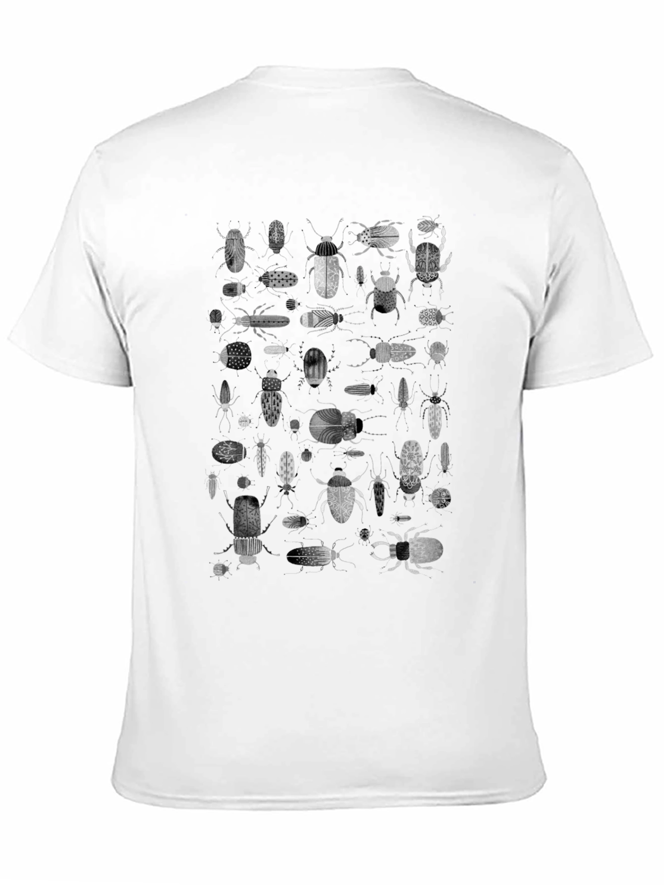 Black Insect Print Black T-Shirt view 11