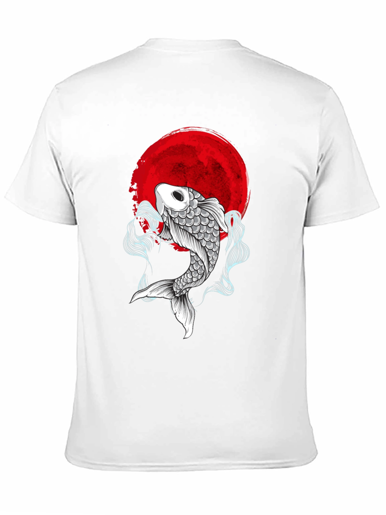 Black Koi Fish Red Moon Graphic Tee - Stylish & Unique view 11
