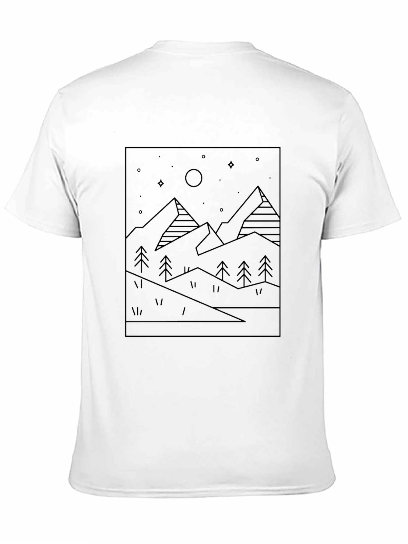 Black Mountain Scene Graphic Tee - Modern Minimalist Design view 11