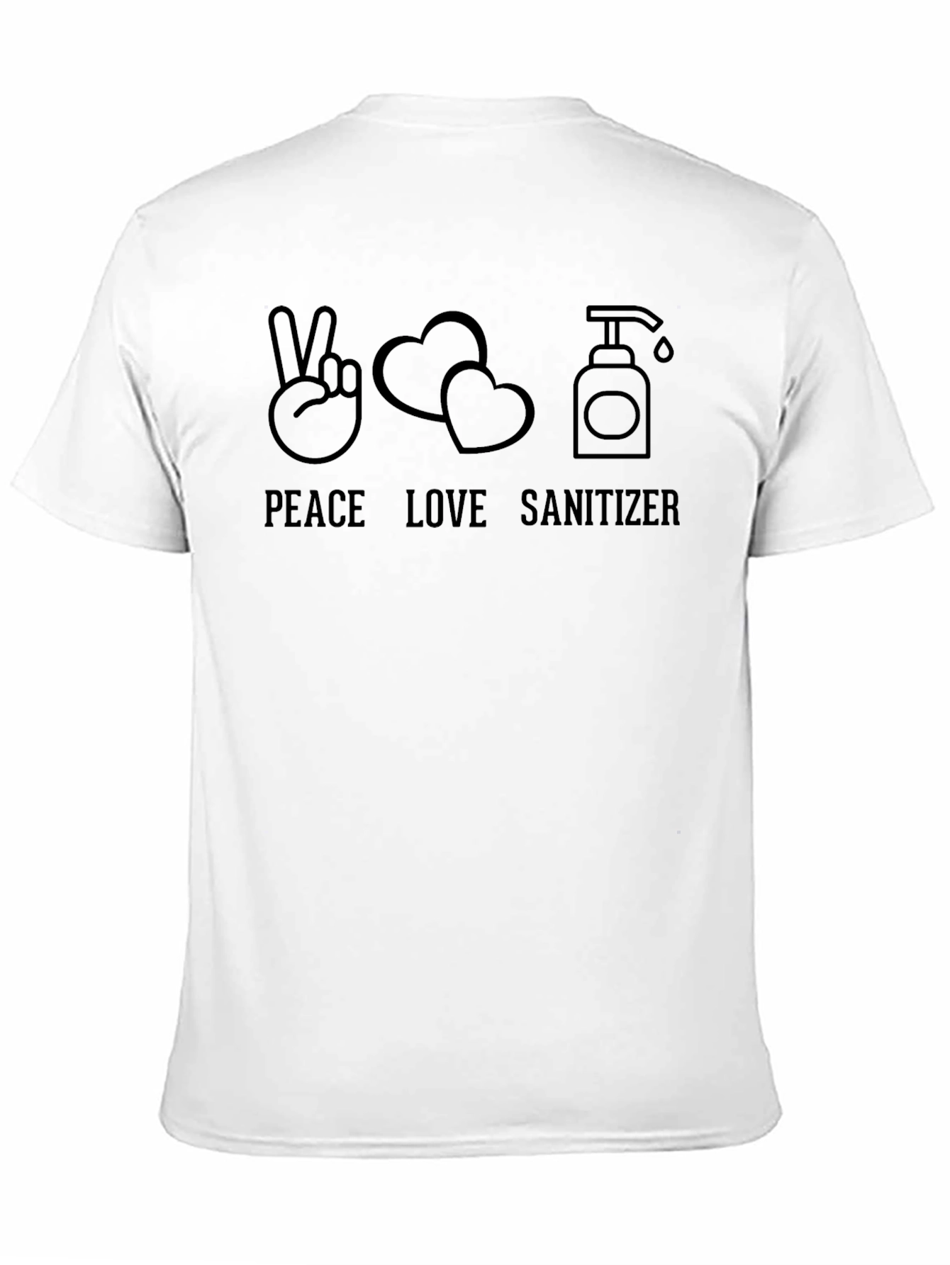 Black Peace Love Sanitizer T-Shirt - Stylish Graphic Tee view 11