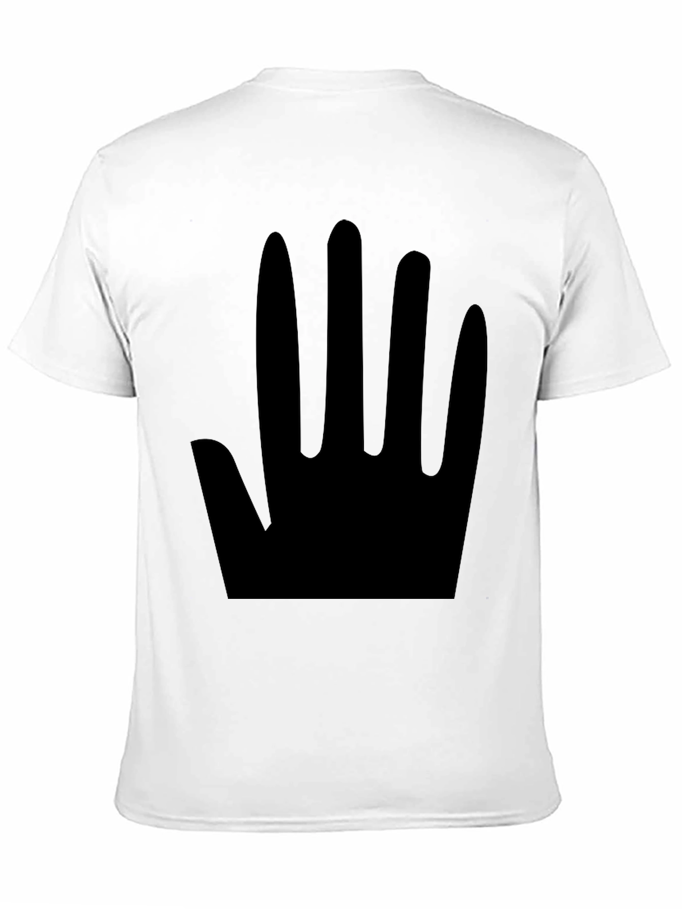 Minimalist Black Hand Print T-Shirt - 11