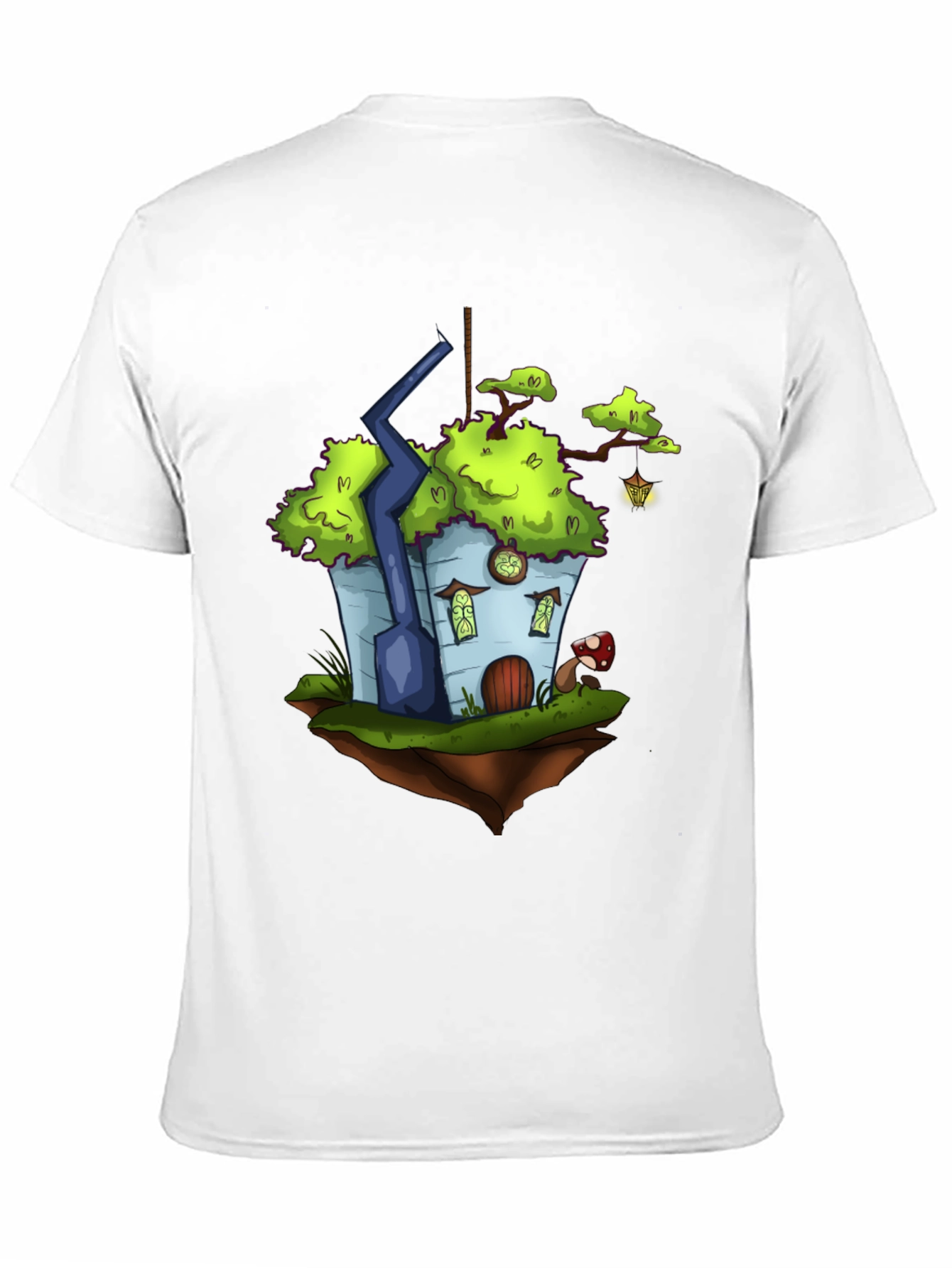 Black Whimsical Floating House T-Shirt view 11