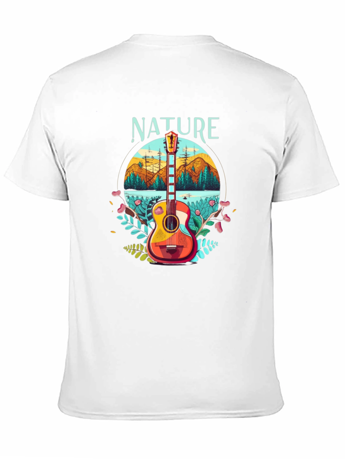 Black Nature Guitar T-Shirt - Outdoors Adventure Tee view 11
