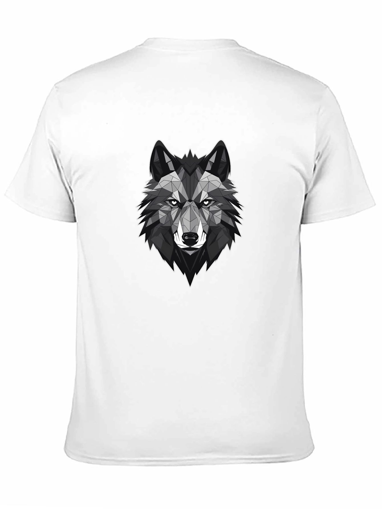 Black Geometric Wolf Graphic Tee - Stylish Black T-Shirt view 11