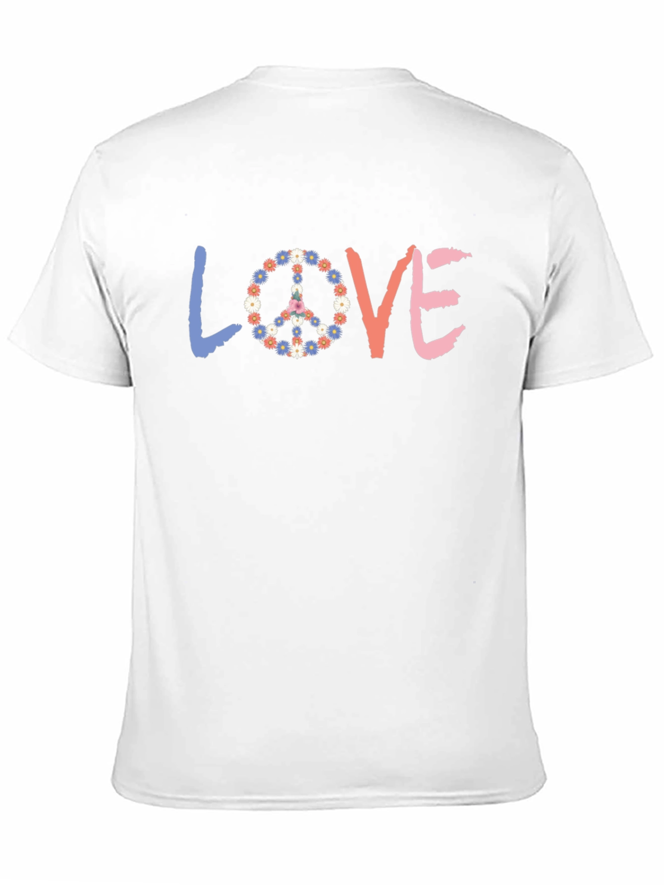 Black Love Peace Sign Floral T-Shirt - Casual Comfort view 11