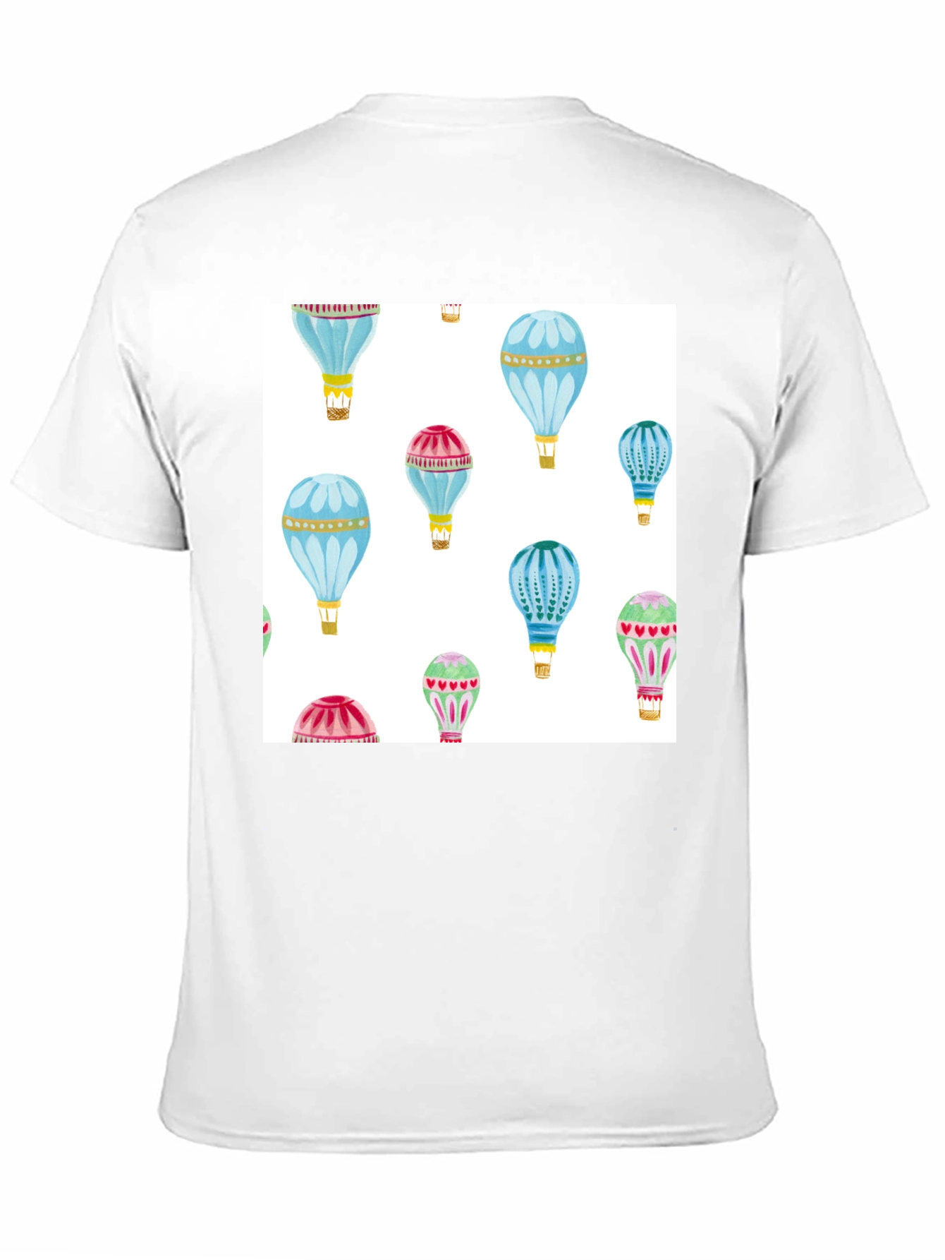 Black Hot Air Balloon Print Black T-Shirt view 11