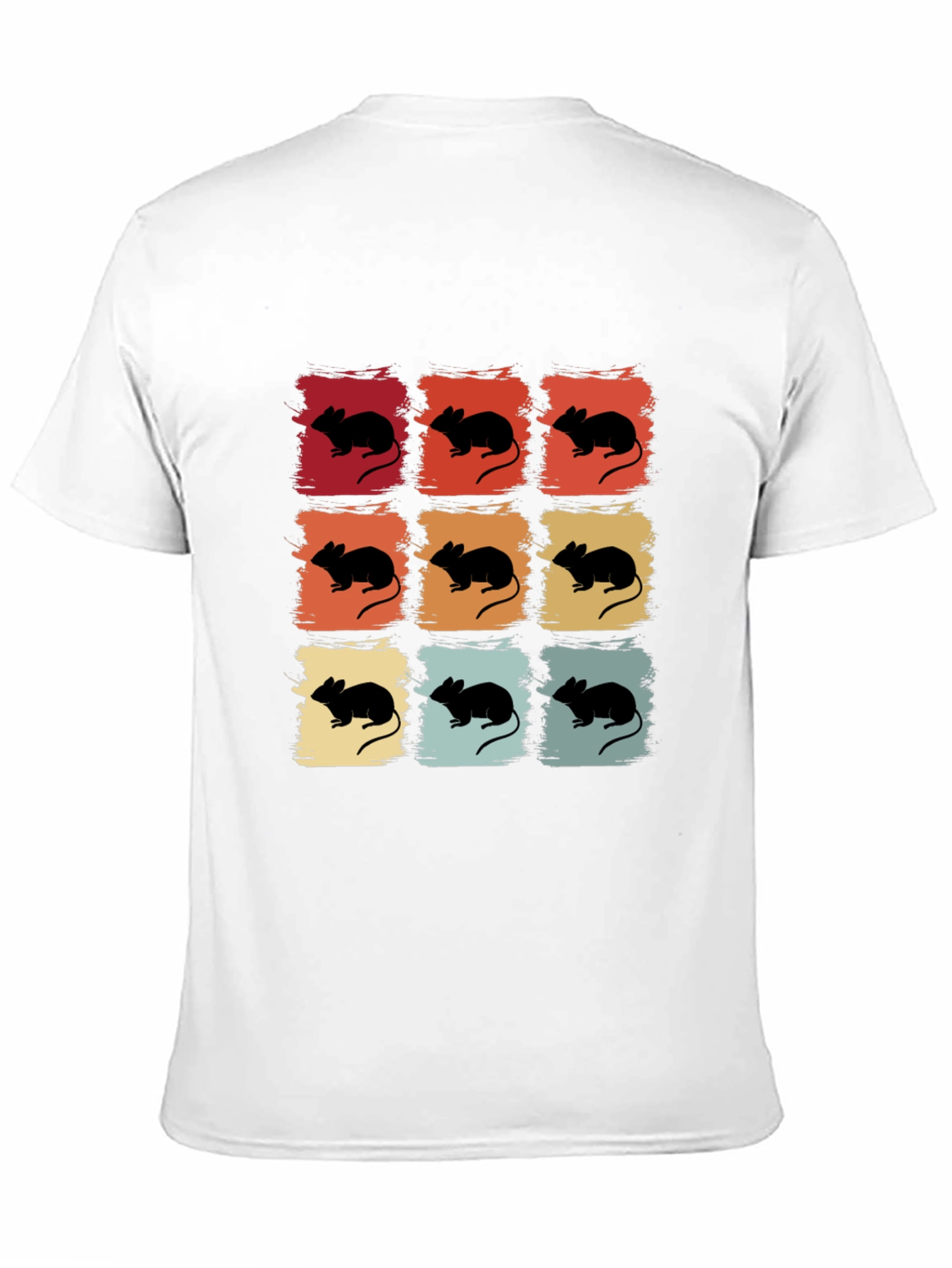 Black Retro Mouse Grid Graphic Tee - Cool Animal Lover Shirt view 11