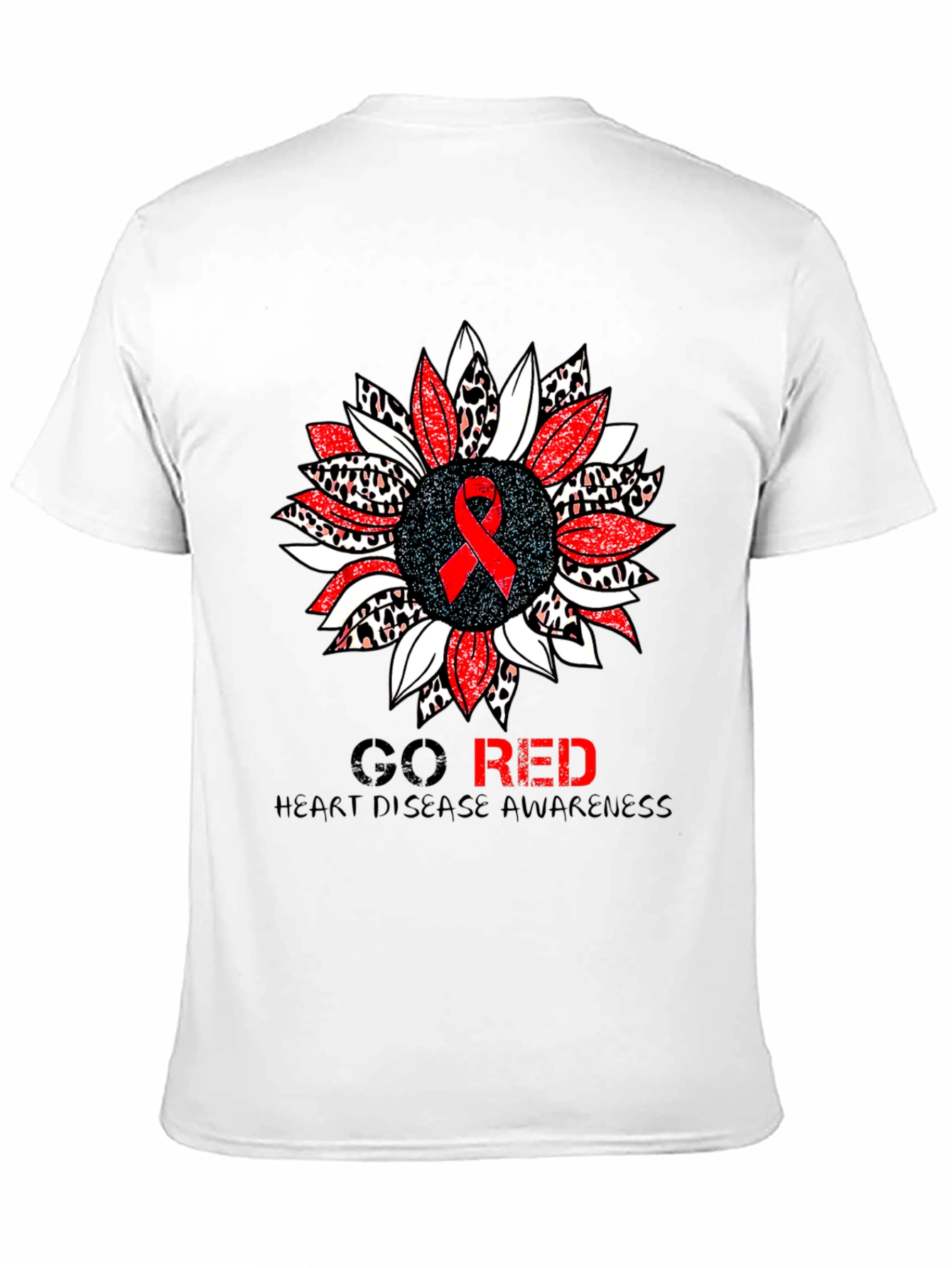 Black Go Red Heart Disease Awareness T-Shirt view 11