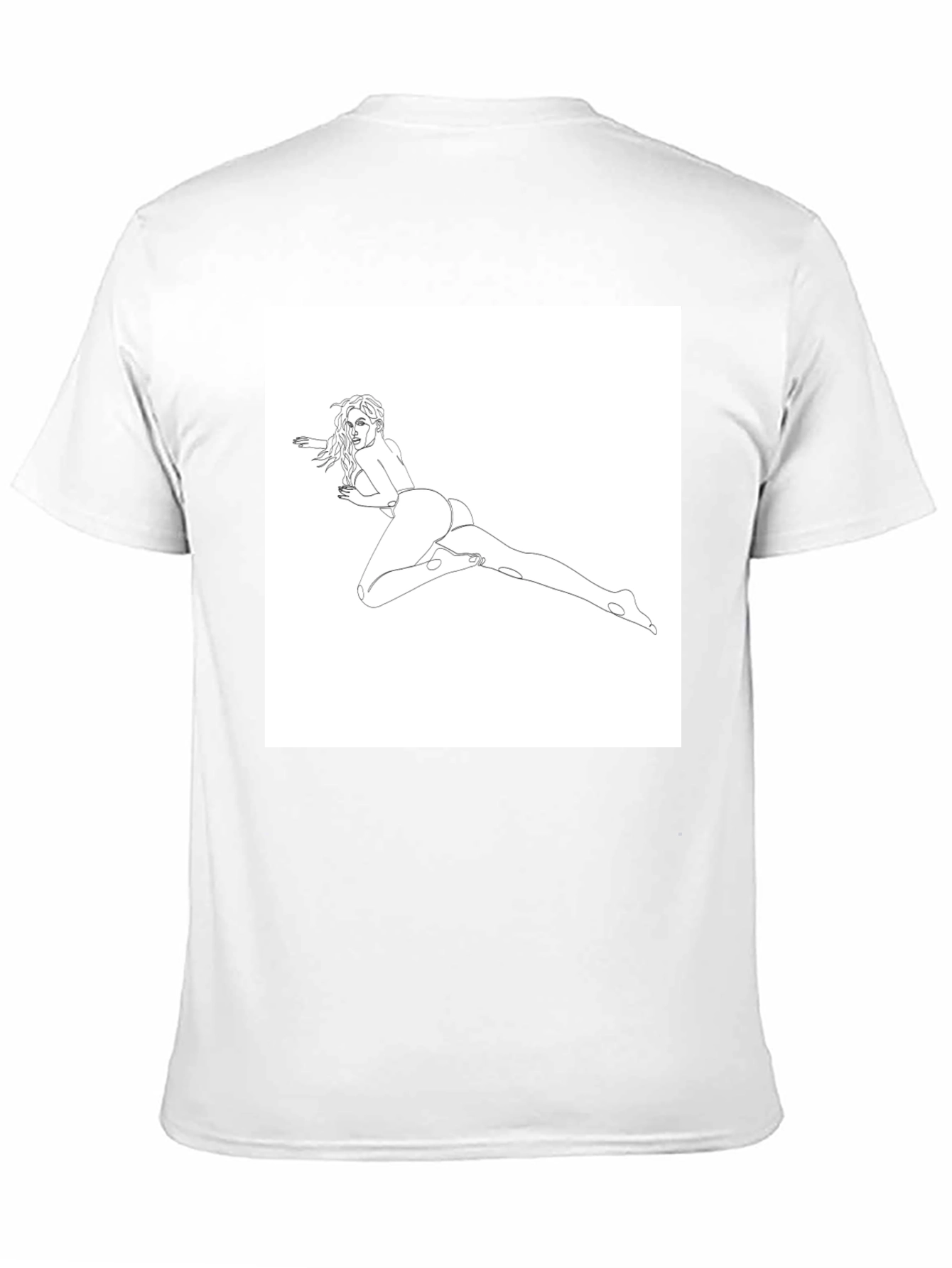 Black Line Art Woman's T-Shirt - Black view 11