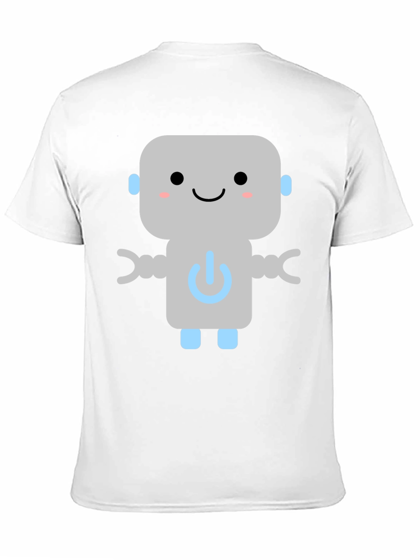 Black Cute Robot Graphic Tee - Black Cotton T-Shirt view 11