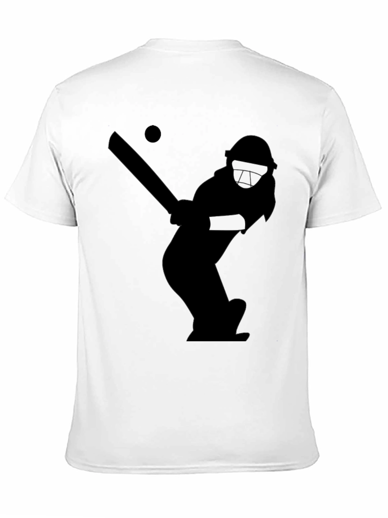 Black Cricket Player Graphic Tee - Black Cotton T-Shirt view 11