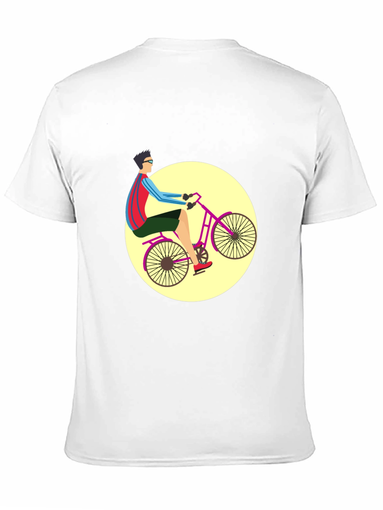 Black Stylish Bicyclist Graphic Tee - Black Cotton Blend view 11