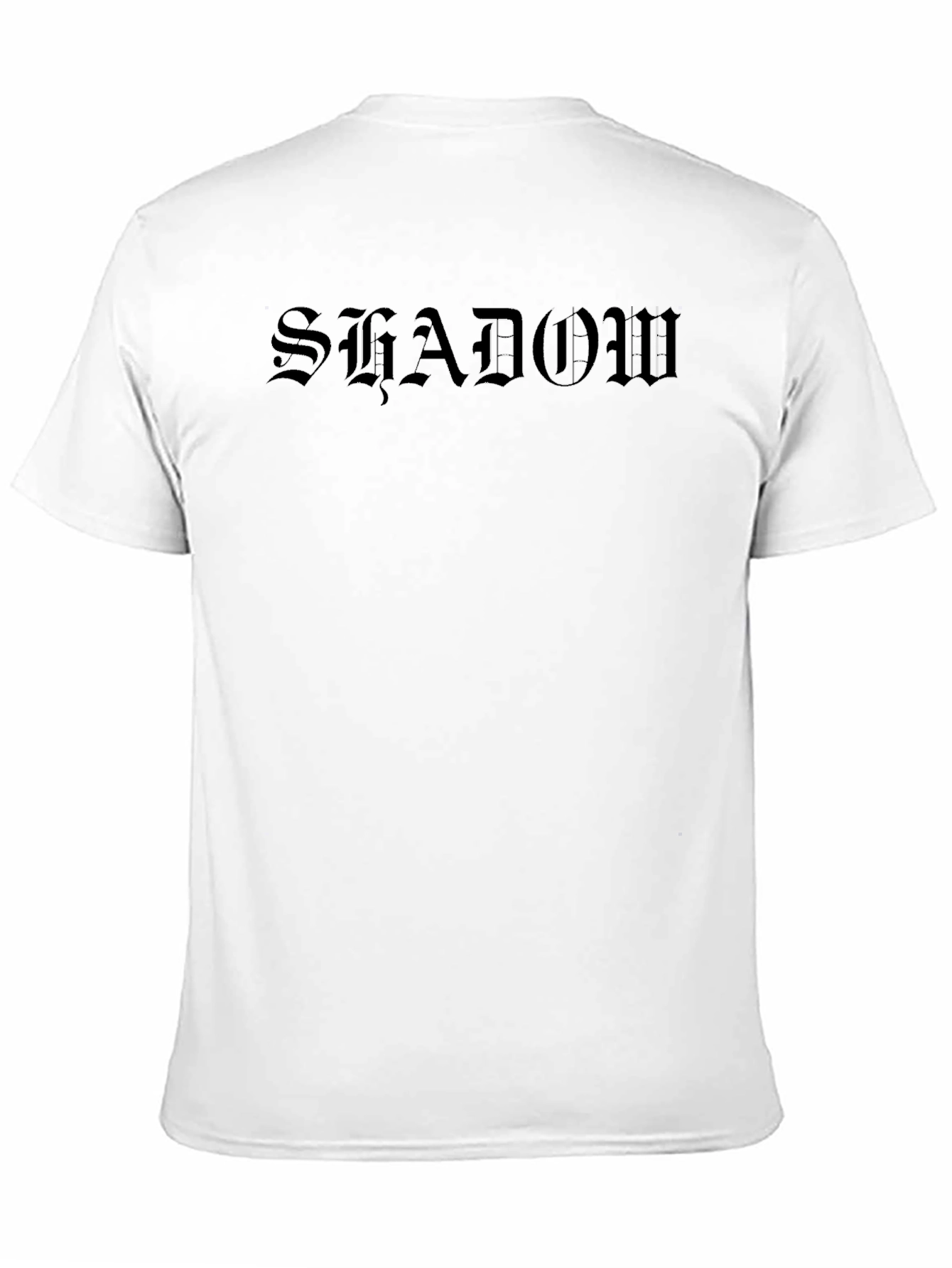 Black Shadow Gothic Script Black T-Shirt view 11