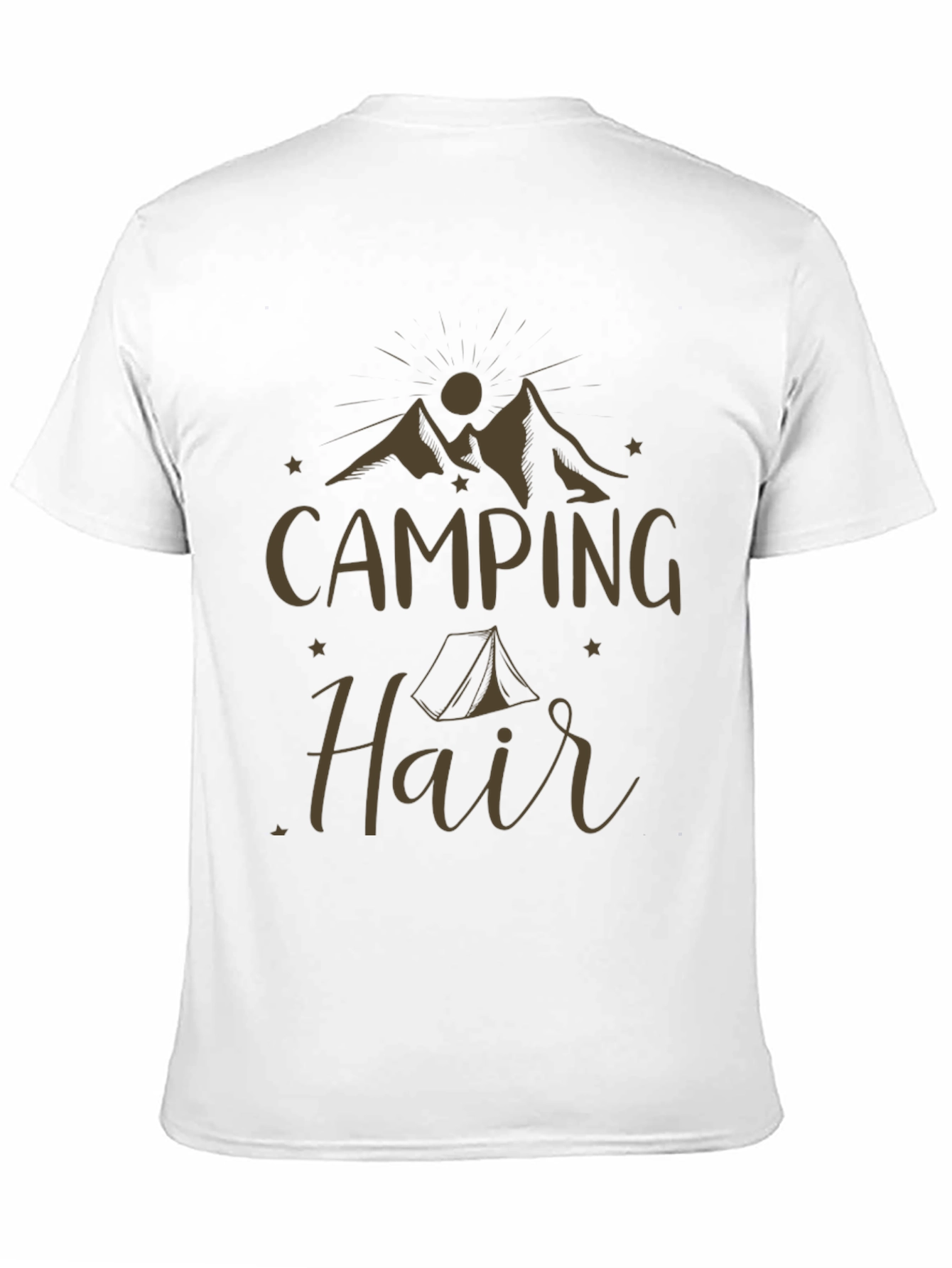 Black Camping Hair T-Shirt - Mountain Adventure view 11