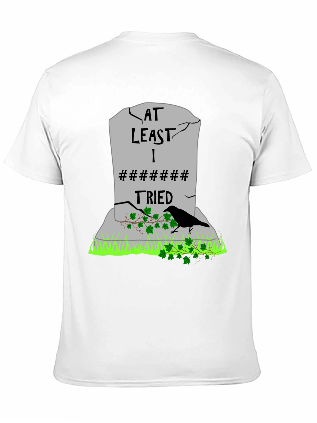 Black At Least I Tried T-Shirt - Humorous Tombstone Graphic Tee view 11