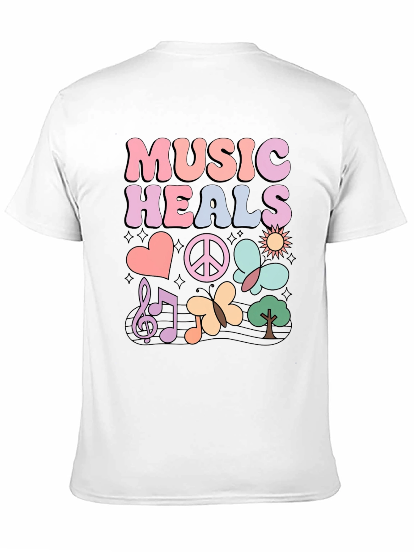 Black Music Heals Graphic T-Shirt - Casual Comfort view 11