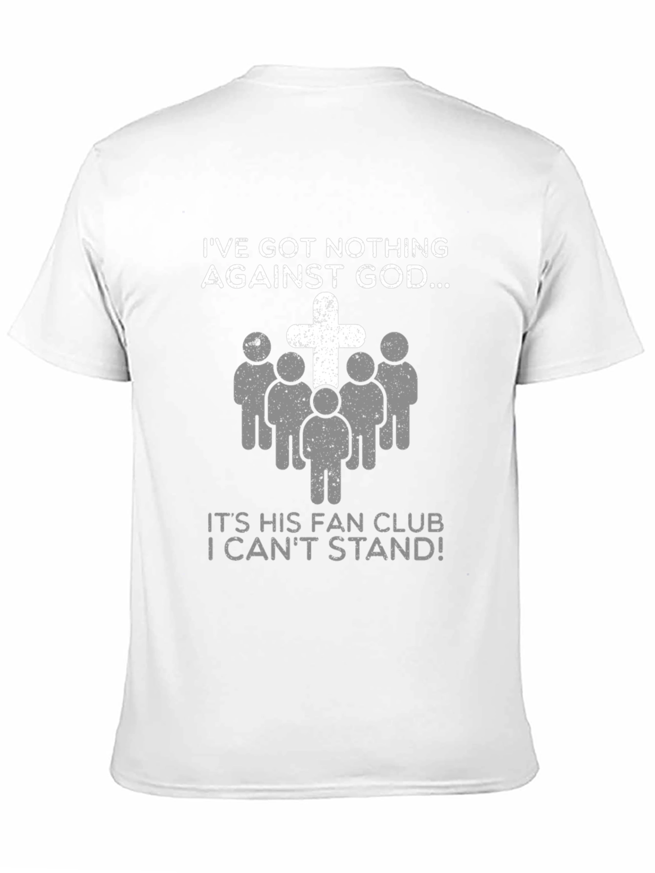 Black I've Got Nothing Against God Funny T-Shirt view 11