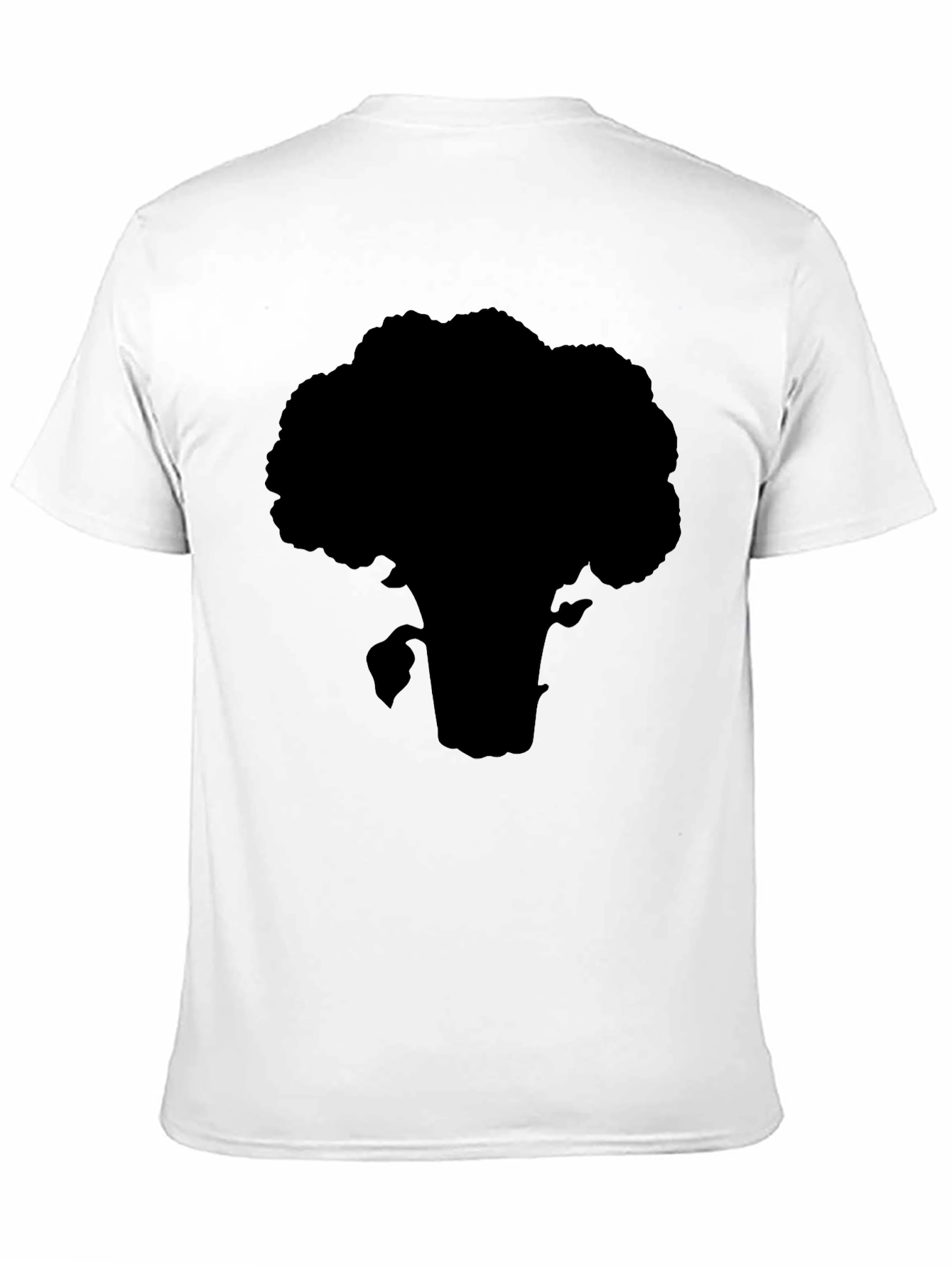 Black Broccoli Silhouette T-Shirt - Black Cotton Tee view 11