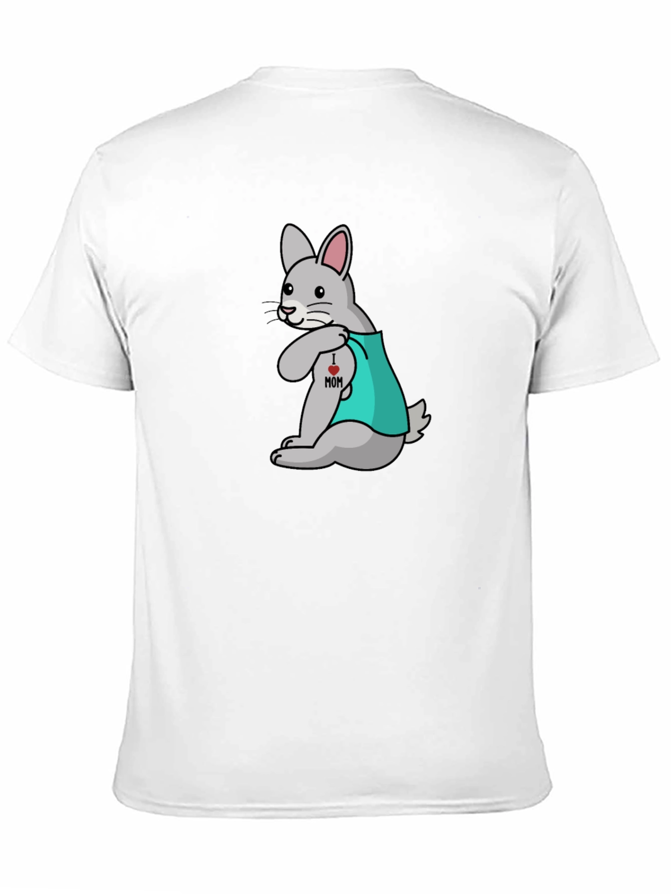 Black Funny Tattooed Rabbit Graphic T-Shirt view 11