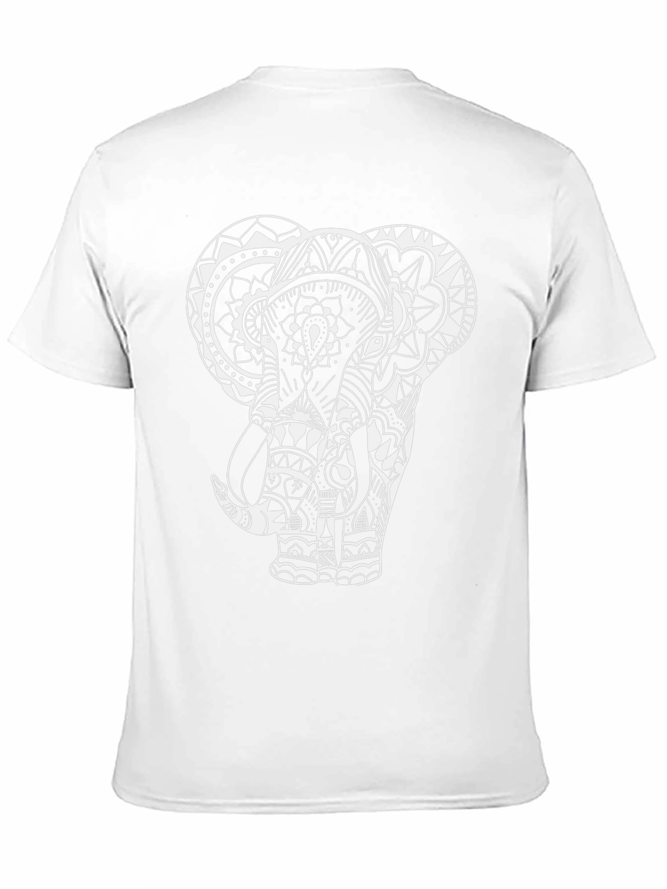 Black Elephant Mandala Graphic T-Shirt - Black Cotton Tee view 11